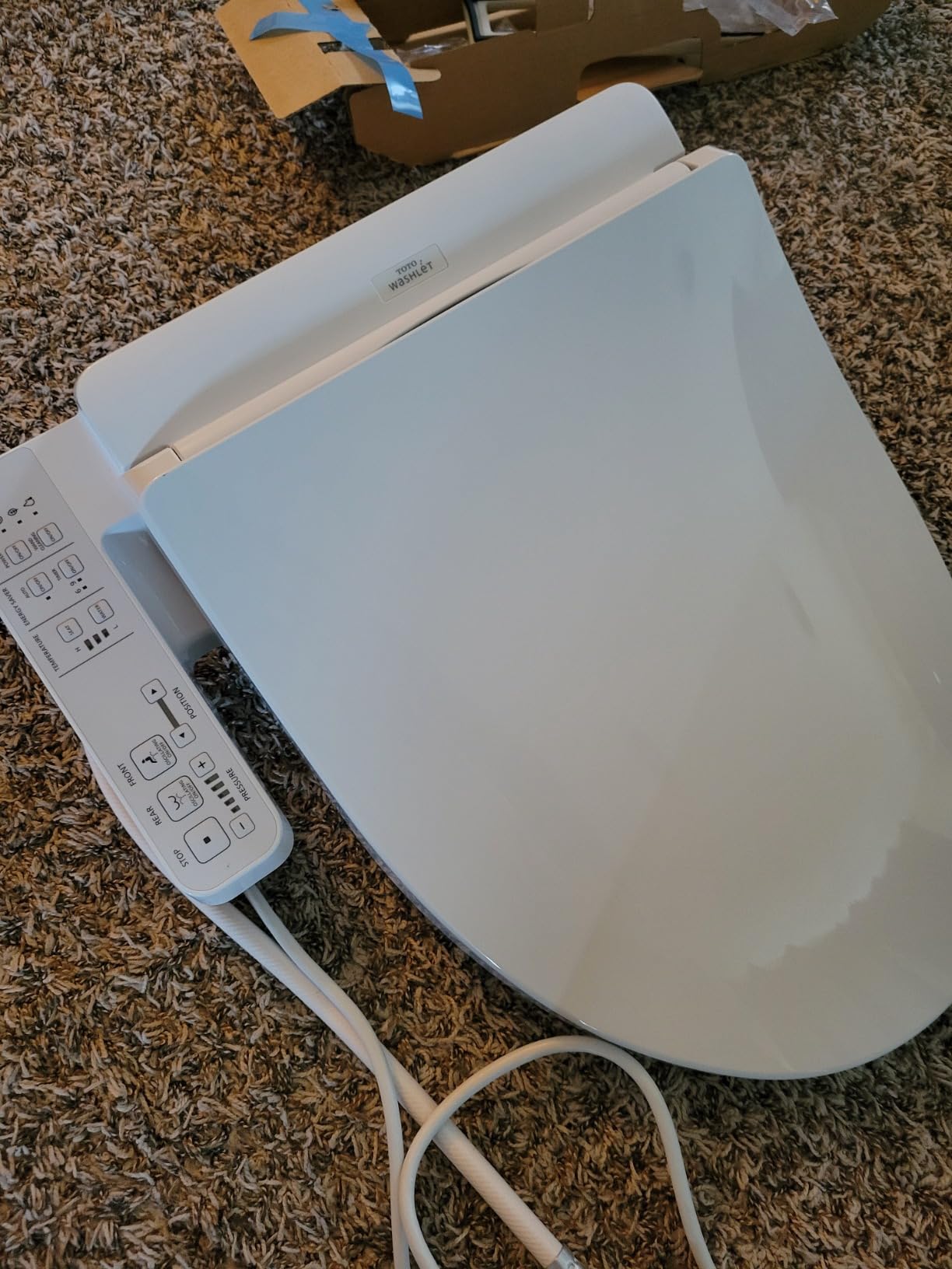 TOTO Washlet A2 Electronic Bidet Toilet Seat with Heated Seat and SoftClose Lid, Elongated, Cotton White - SW3004#01 customer photo 1