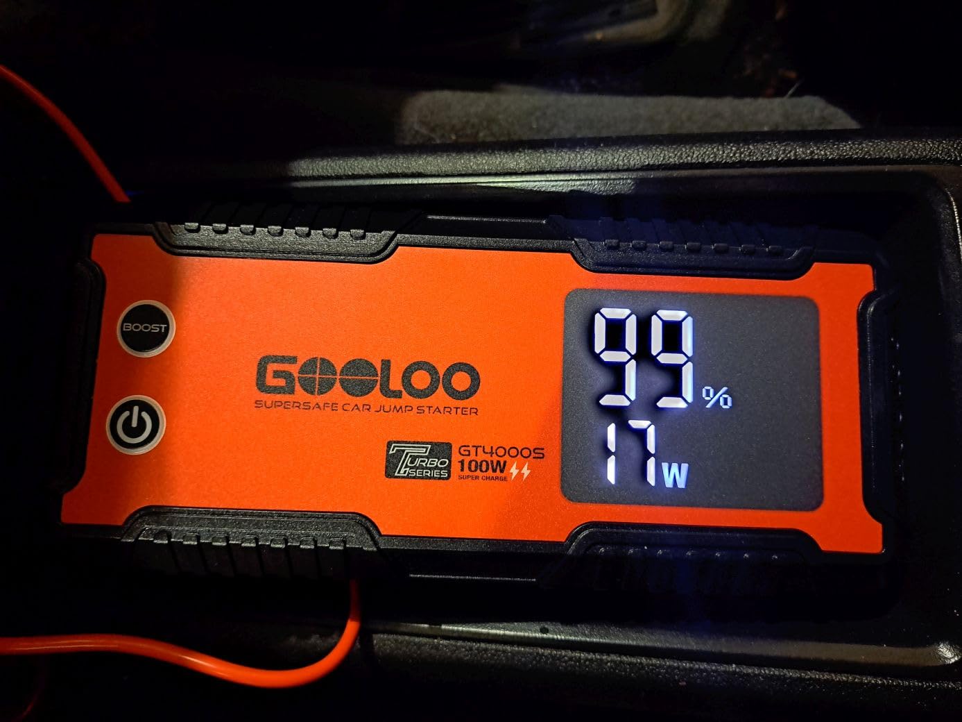 GOOLOO GT4000S 12V 4000A Peak Jump Starter with 100W Two-Way Fast Charging | SuperSafe Portable Car Battery Jumper Starter (12L Gas/10L Diesel) - 20,000 mAh Capacity customer photo 1