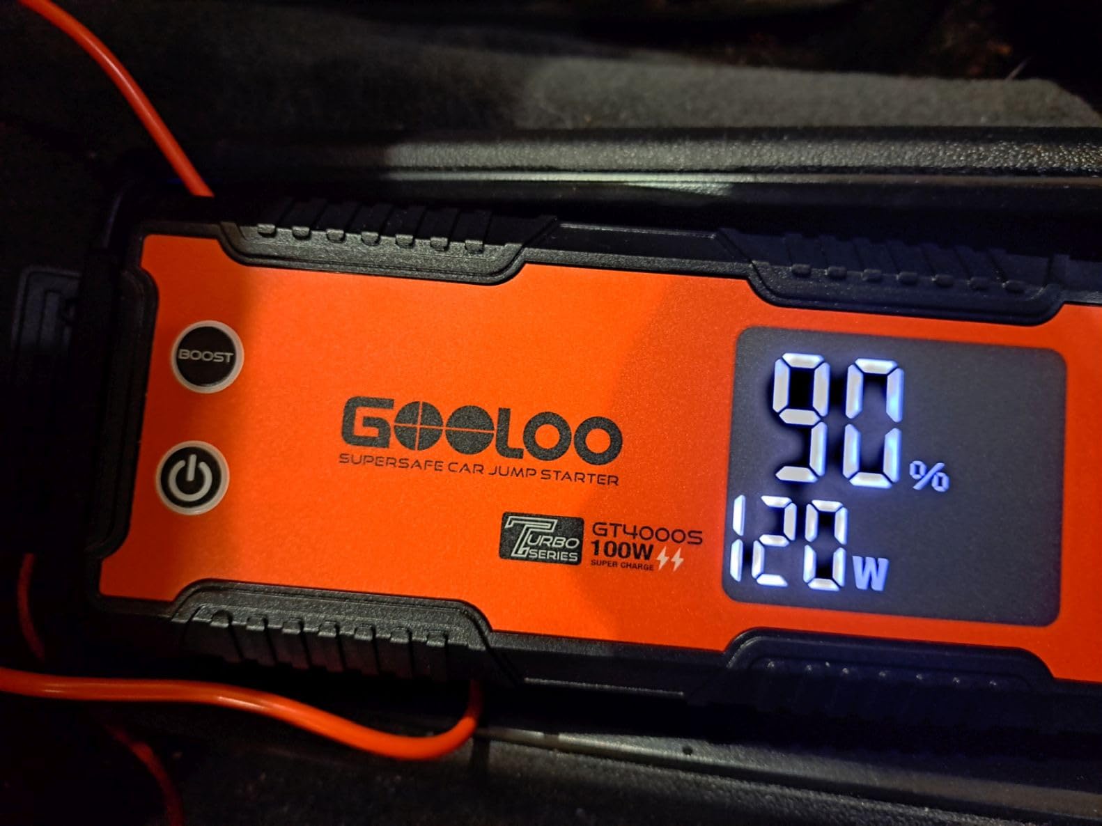 GOOLOO GT4000S 12V 4000A Peak Jump Starter with 100W Two-Way Fast Charging | SuperSafe Portable Car Battery Jumper Starter (12L Gas/10L Diesel) - 20,000 mAh Capacity customer photo 2