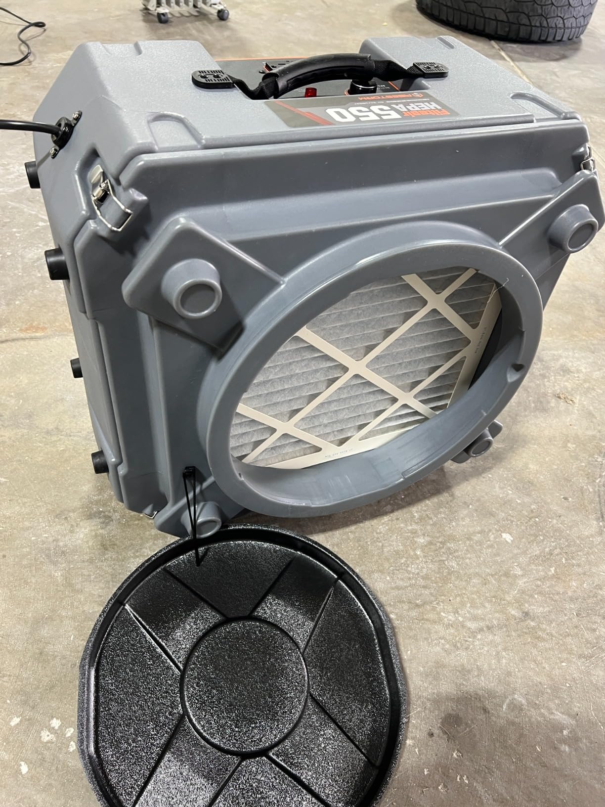 Abestorm Air Scrubber, Negative Air Machine with 3-Stage Filtration &16 Inch Air Inlet for Home, Industrial and Commercial Air Purifier, MEVR-10 & HEPA/Activated Carbon Filters, 550 CFM, Gray customer photo 1
