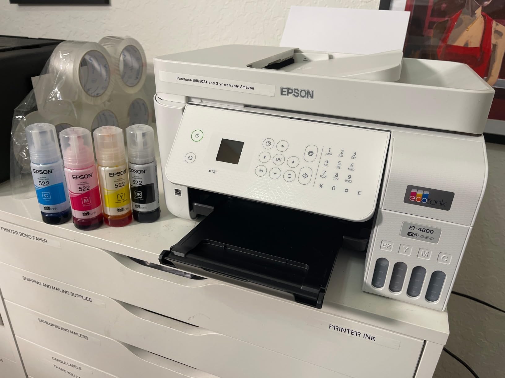 Epson EcoTank ET-4800 Wireless All-in-One Cartridge-Free Supertank Printer with Scanner, Copier, Fax, ADF and Ethernet - Ideal for Your Home Office, White customer photo 1