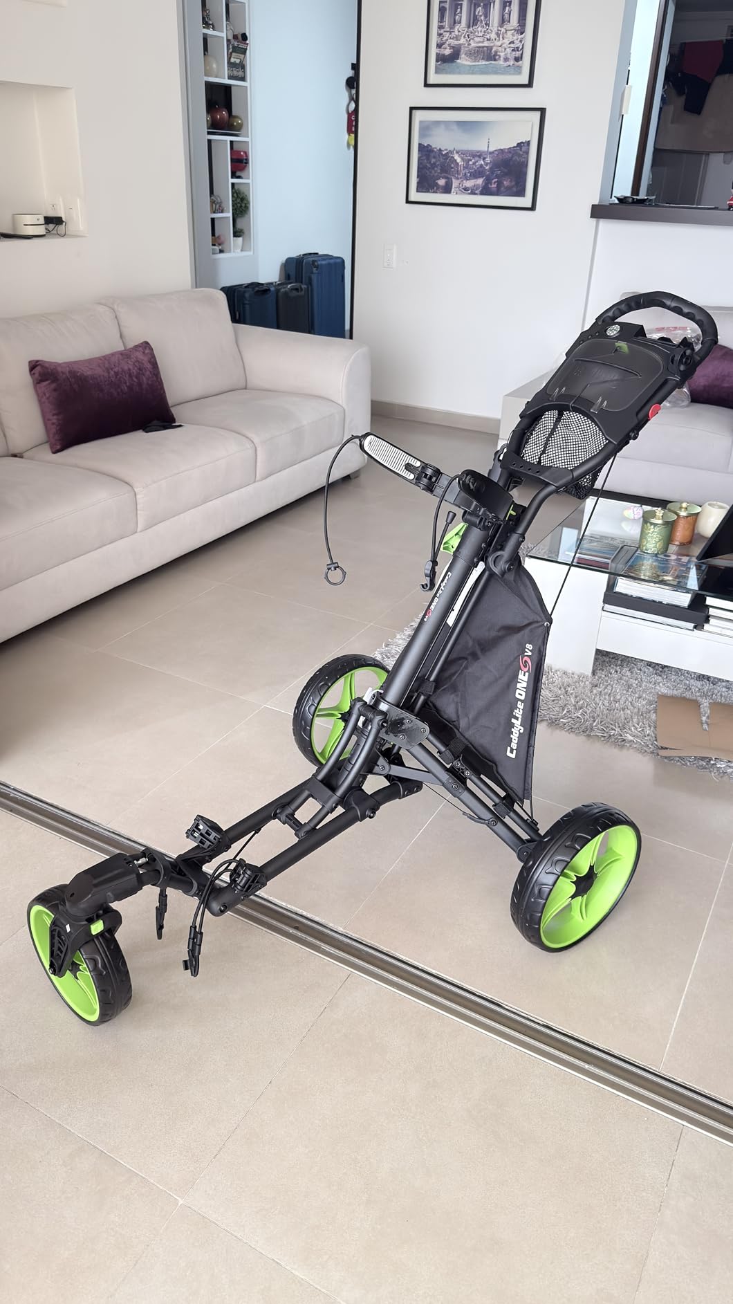 Caddytek CaddyLite ONE-Swivel V8 Golf Push Cart - Lightweight 3 Wheel Foldable Cart with One-Click Folding, 360° Swivel Front Wheel, Adjustable Handle, Cooler Basket, Umbrella & Drink Holder customer photo 1