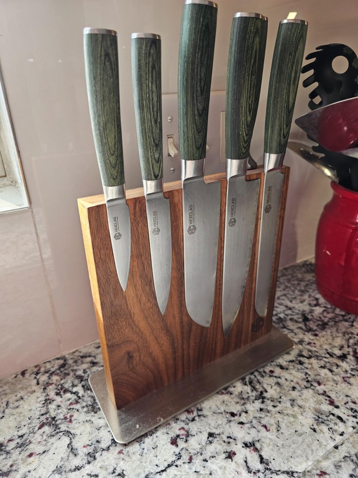 HexClad Green 6 Piece Japanese Damascus Stainless Steel Blade Essential Knife Set, Full Tang Construction, Pakkawood Handle customer photo 1