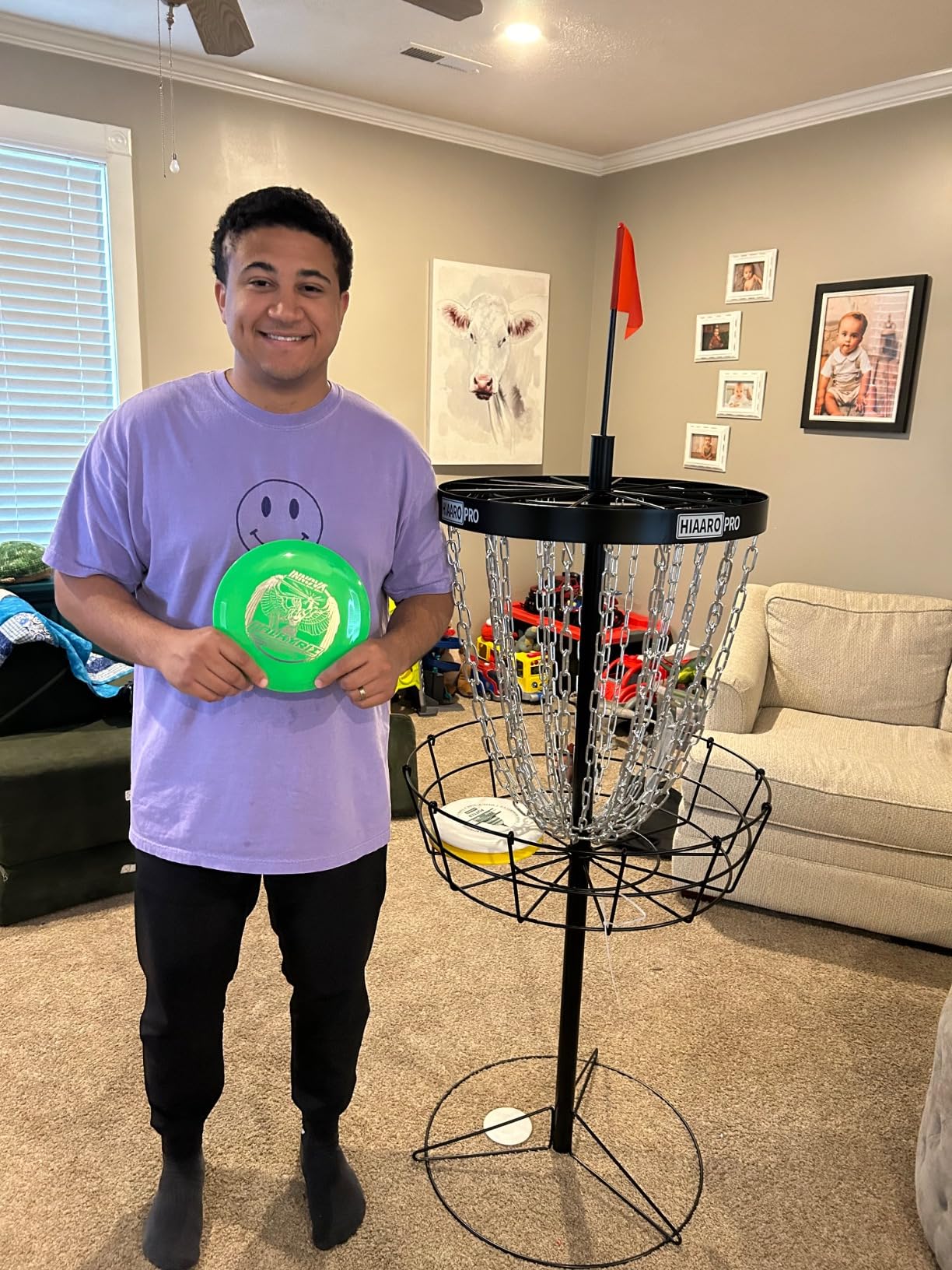 PDGA Approved HIAARO PRO Disc Golf Basket, Portable Disc Golf Target with Heavy Duty 24 Chains, Professional Disc Golf Basket customer photo 2