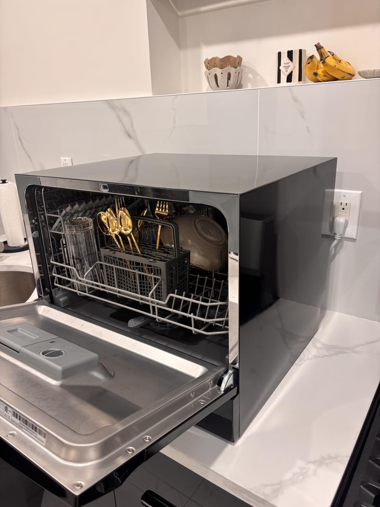 COMFEE' Countertop Dishwasher, Energy Star Portable Dishwasher, 6 Place Settings & 8 Washing Programs, Speed, Baby-Care, ECO& Glass, Dish Washer for Dorm, RV& Apartment, Black customer photo 1