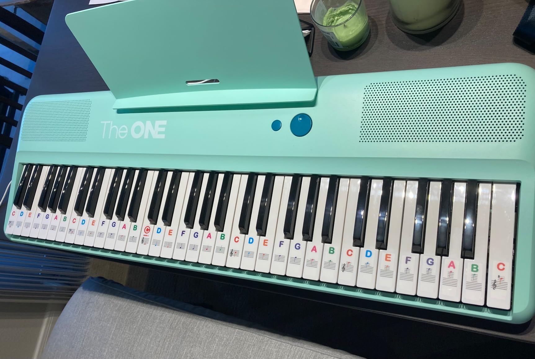 The ONE Smart Keyboard COLOR 61 Lighted Keys Piano Keyboard, Electric Piano for Beginners with 256 Tones, 64 Polyphony, Built-in LED Lights & Apps, Supports USB MIDI/Headphones (Purple) customer photo 1