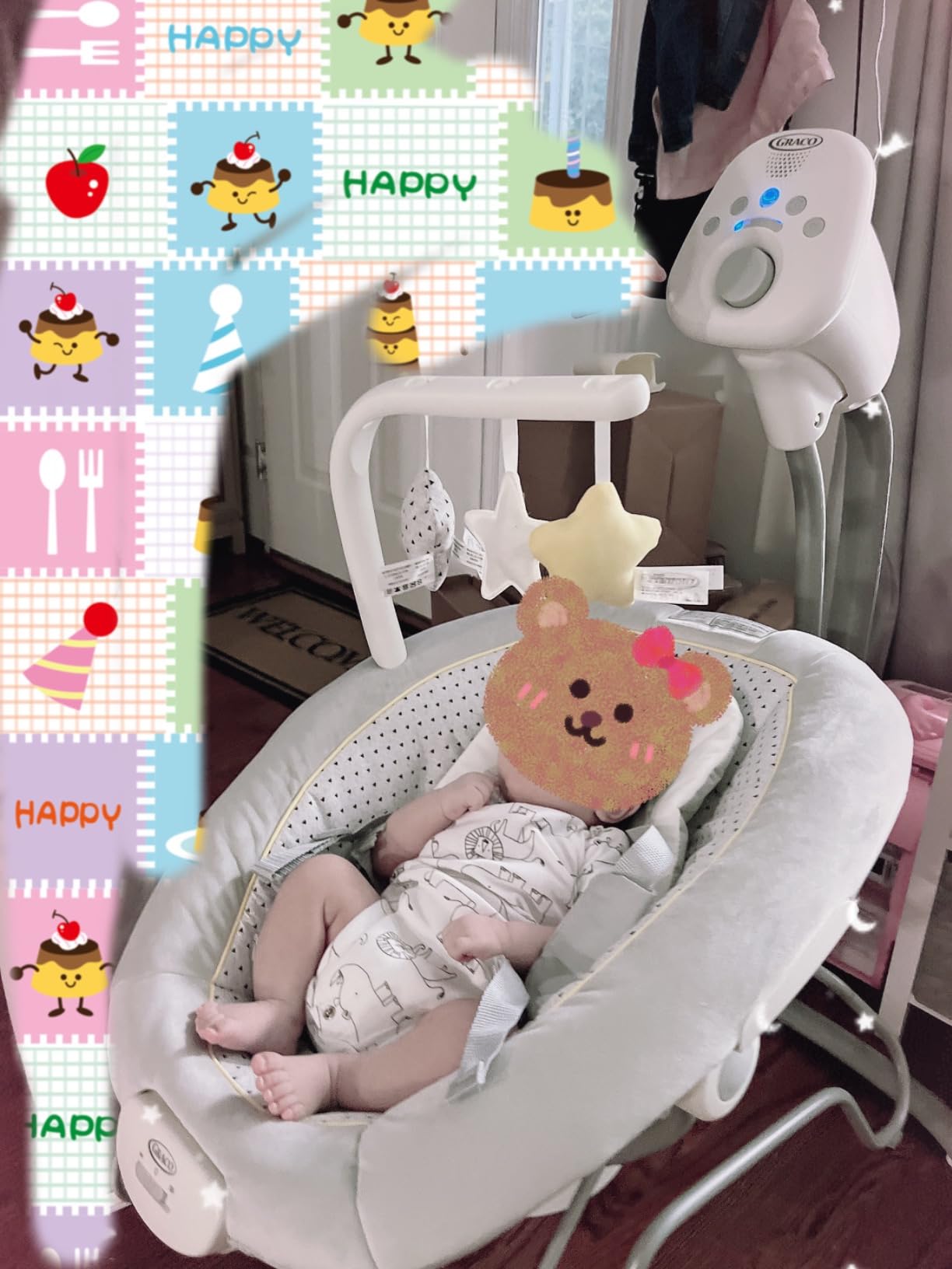 Graco Sway2Me Portable Baby Swing and Bouncer Seat with Music, Sounds, and Adjustable Settings, Watson Collection customer photo 2