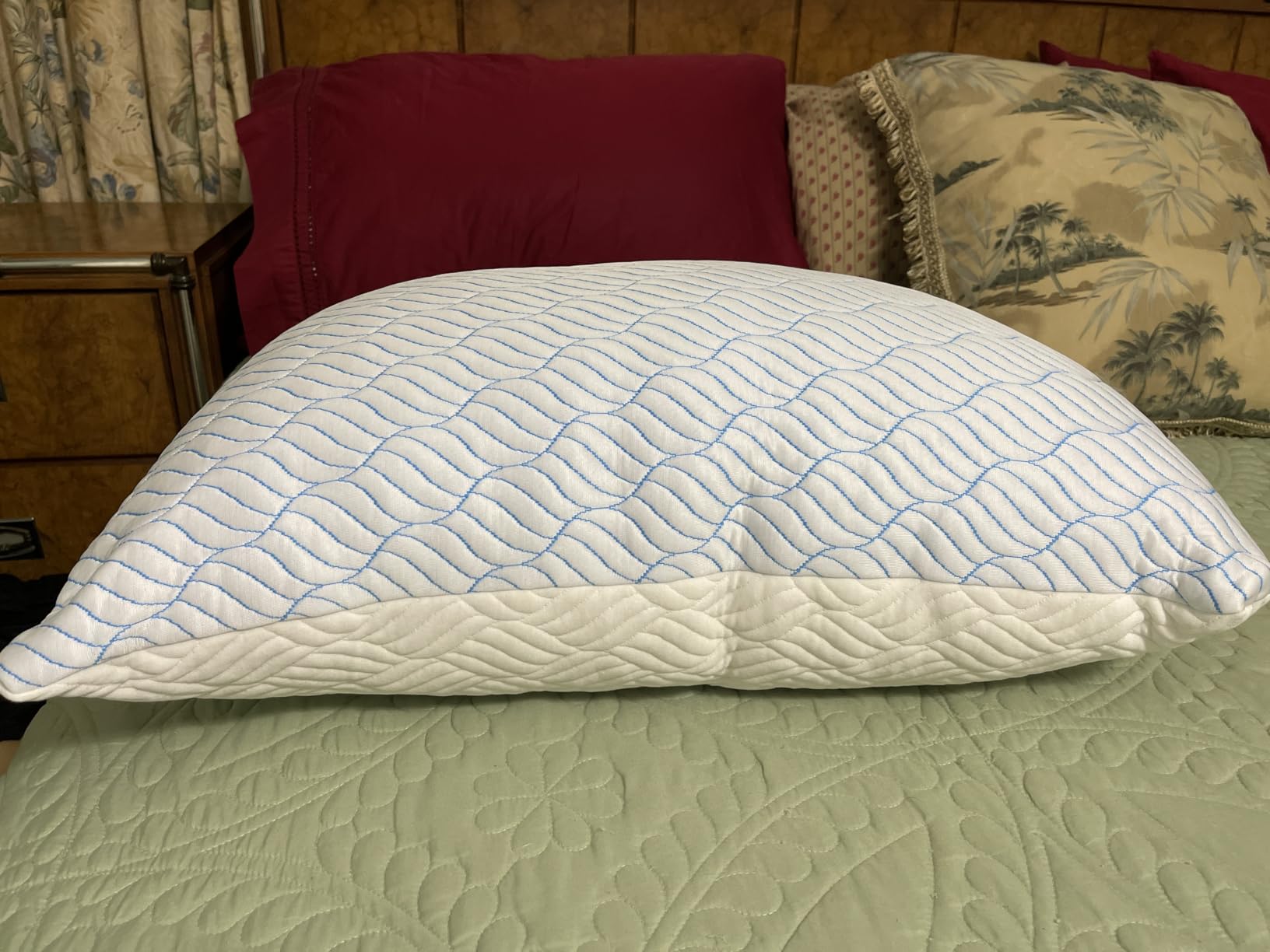 WISHSMILE Cooling Shredded Memory Foam Pillows Queen Size Set of 2 | Neck comfort, firm support, odorless, cooling, customizable height, machine washable, CertiPUR-US hypoallergenic bed pillow customer photo 1