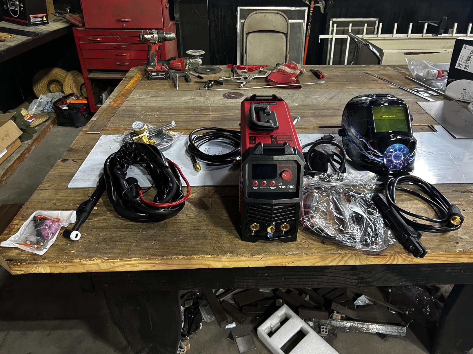 ARCCAPTAIN TIG Welder 200A, High Frequency 110v/220v Dual Voltage TIG/Stick/Arc 2 in 1 Welder LED Digital Display Welding Machine with 2T/4T Function and Tungsten Electrode customer photo 1