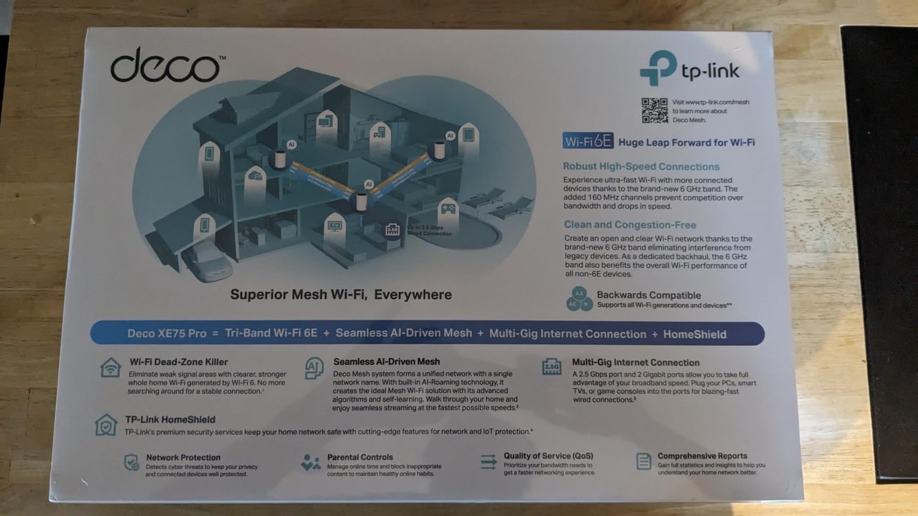TP-Link Deco XE75 Pro AXE5400 Tri-Band WiFi 6E Mesh System - 2.5G WAN/LAN Port, Covers up to 7200 Sq.Ft, Replaces WiFi Router and Extender, AI-Driven Mesh, 6GHz Band, 3-Pack customer photo 2