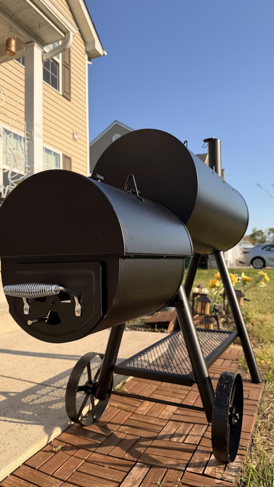 Sophia & William Charcoal Grill with Offset Smoker 512 Square Inches | Outdoor BBQ Grill Offset Charcoal Smoker for Outdoor Backyard Cooking Patio, Garden, Picnics, Camping, Black customer photo 1