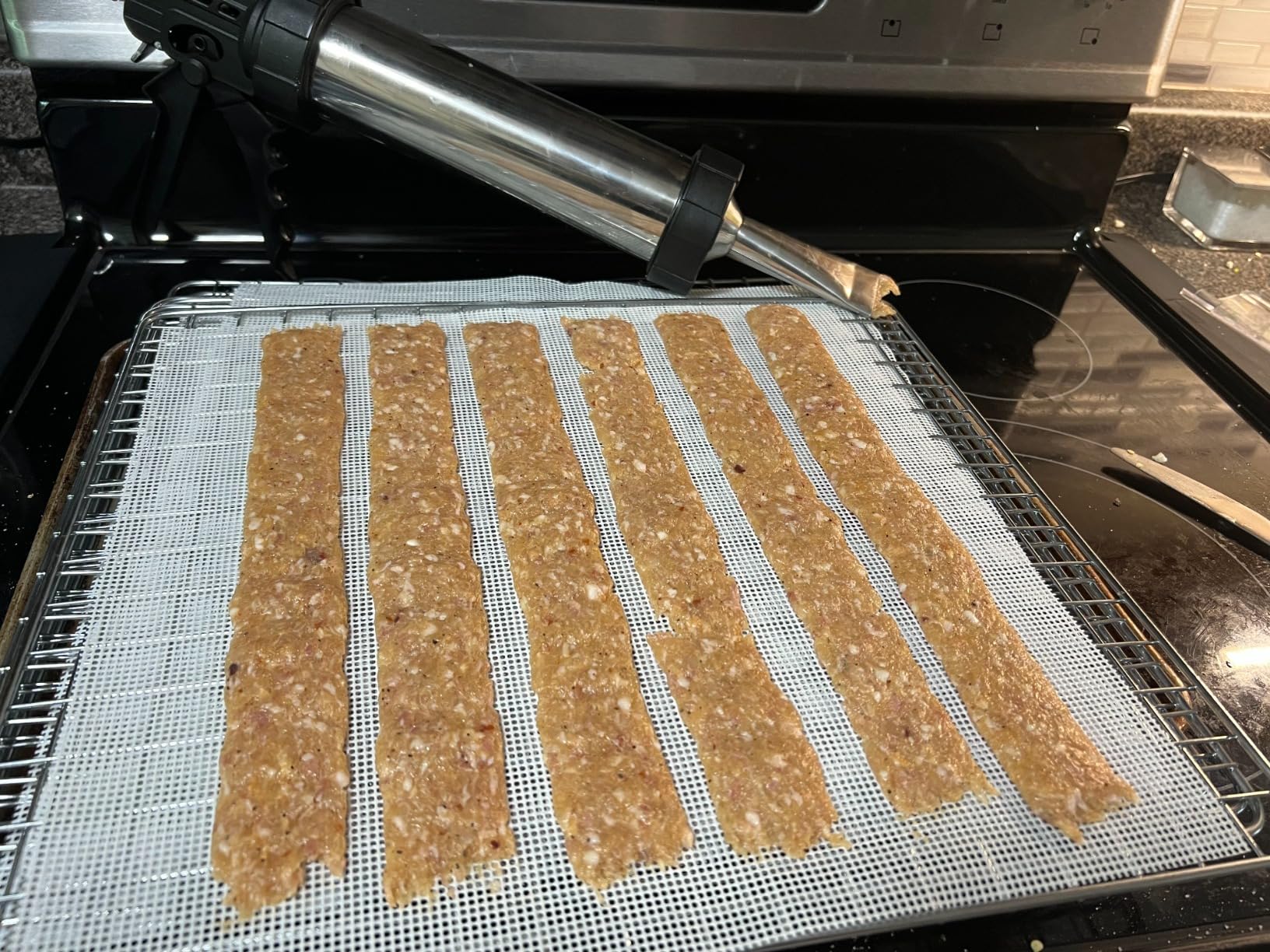 2.5LB Jerky Gun Kits, Stainless Steel Jerky Maker, Beef Stick Gun | Meat Injector For Beef Jerky Venison Snack Sticks Sausage Stuffer Jerky Shooter Cannon For Smoker Dehydrator Keto Hunter customer photo 1
