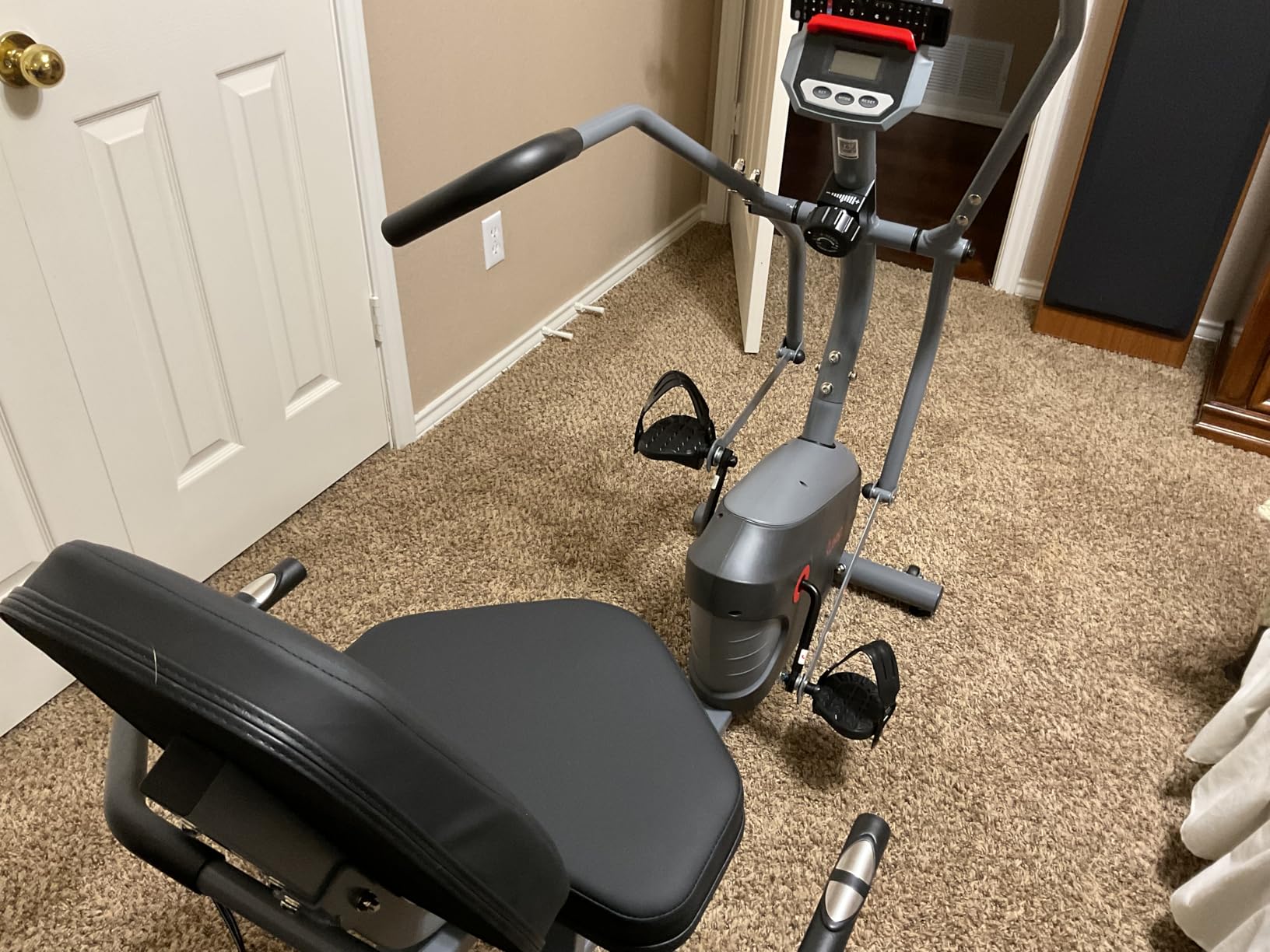Sunny Health & Fitness Smart Recumbent Bike, Full-Body Home Training with Arm/Leg Exercisers, Indoor Cycling Workout Machine Plus Adjustable Seat & Built-in Pulse Sensors, Free SunnyFit App Connection customer photo 1
