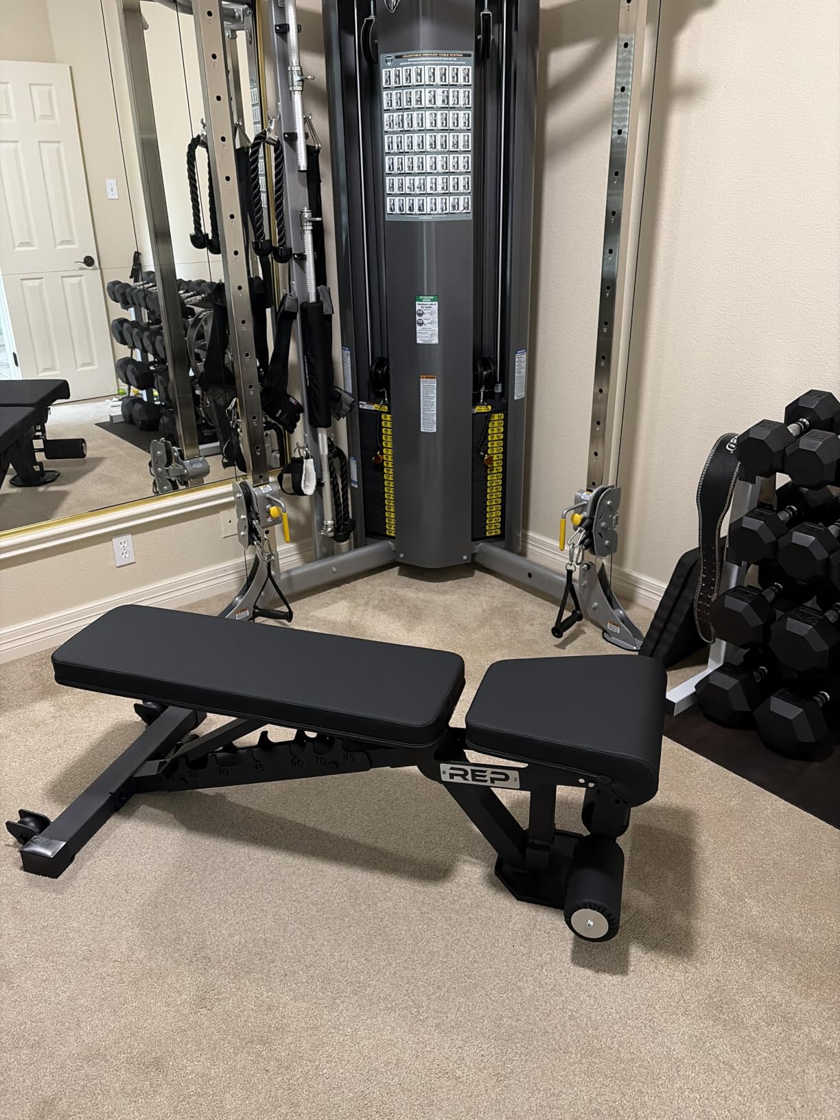 REP FID Foldable Weight Bench, Incline Decline Chair for Home Gym, Compact Portable Stationary Equipment, Heavy Duty Strength Training Platform, Adjustable Situp Dumbbell Workout Support, AB-3000 customer photo 1