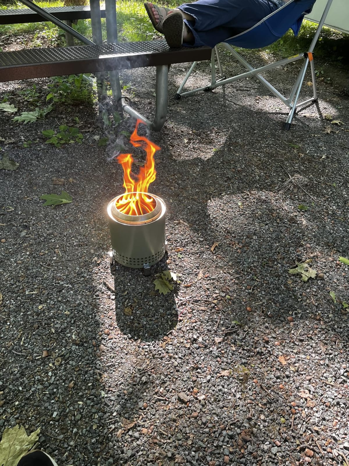 Solo Stove Mesa XL, 7 Inch Tabletop Fire Pit with Stand - Smokeless, Stainless Steel Fire Pit for Camping, Outdoor & Patio - Wood Burning or Pellet Fueled Portable Bonfire, 2.3 lbs, Ash customer photo 1