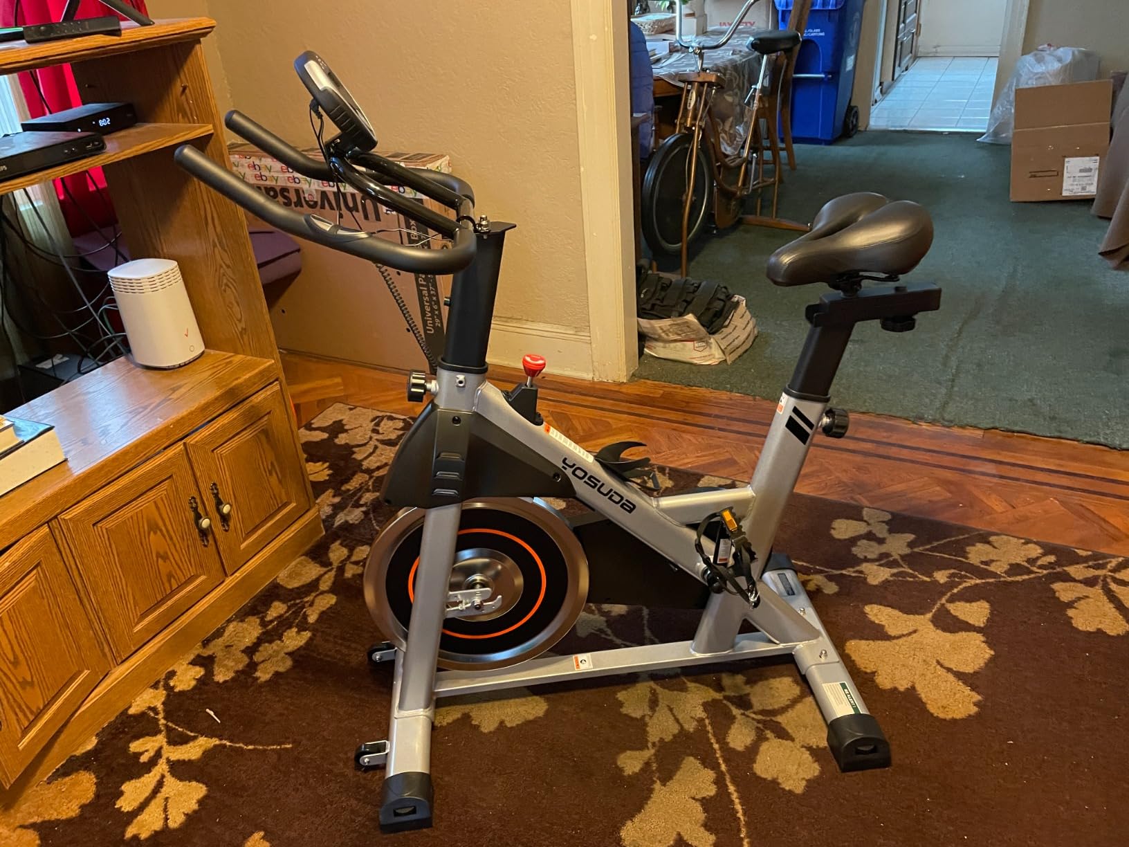 YOSUDA Exercise Bike, Brake Pad Stationary Bike for Home with Exclusive App, Magnetic Indoor Cycling Bike with 300 lb Weight Capacity, Low Noise, Tablet Holder and Fitness Courses for Weight Loss customer photo 2