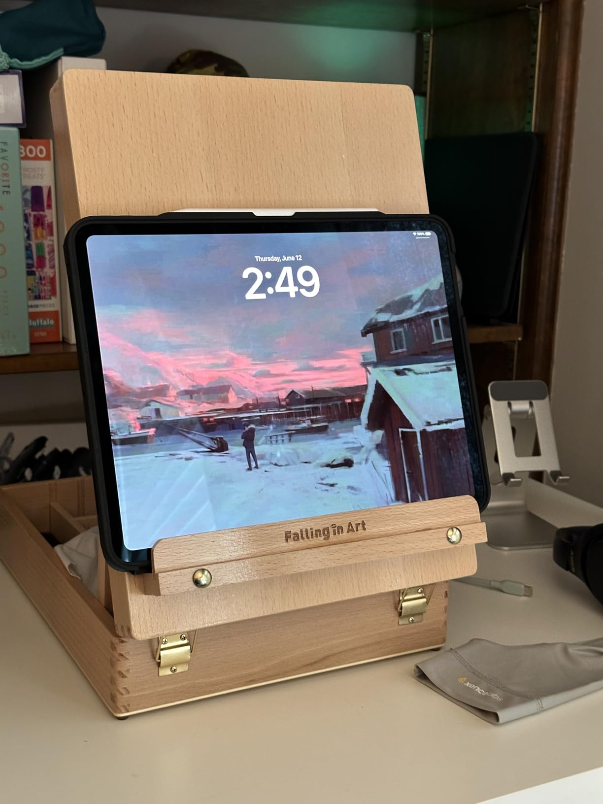 Falling in Art Wooden Tabletop Easel, Beech Wood Sketchbox Desktop Easel | Painting, Portable Art Drawing Easel for Beginners and Professionals customer photo 1