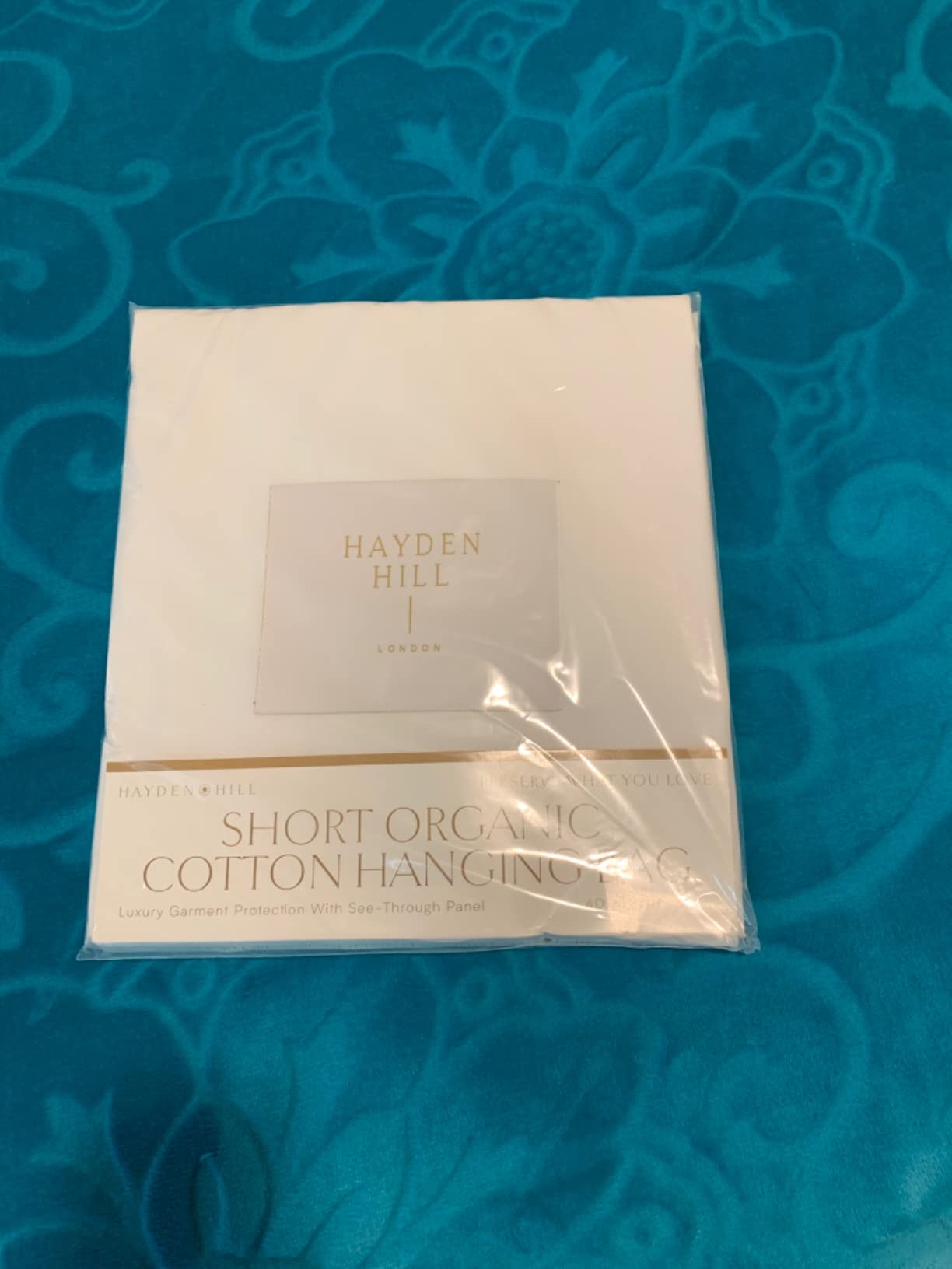 Hayden Hill Luxury Organic Cotton Garment Bag for Hanging Clothes Short 40