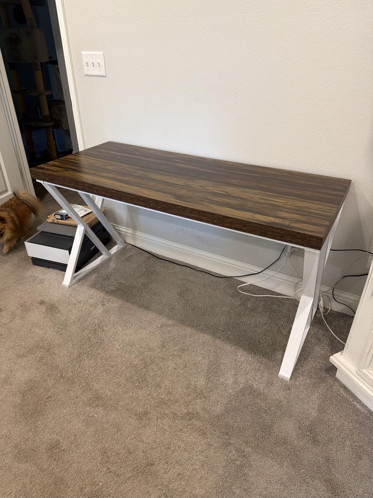 Tribesigns Writing Computer Desk, 55 inch Heavy Duty Study Desk with Z-Shaped Metal Leg, Modern Simple Home Office Computer Desk, Grey customer photo 2