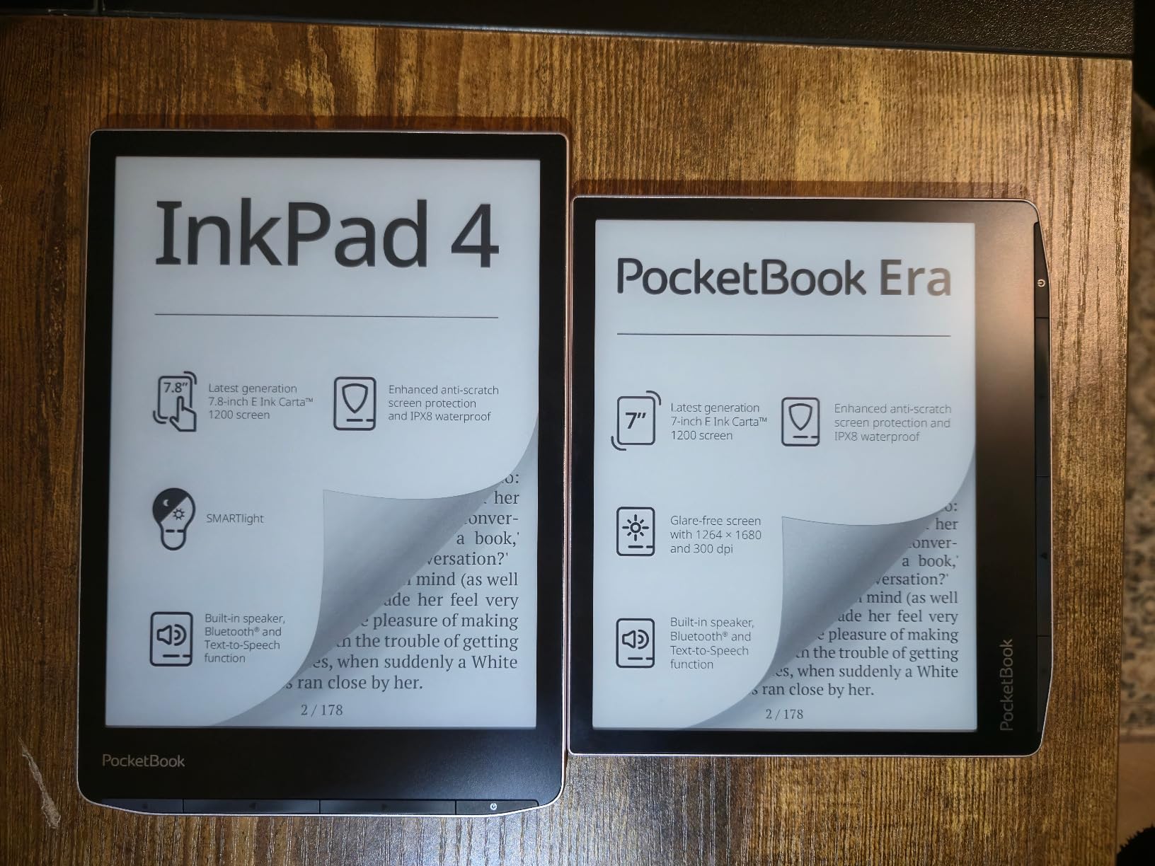 PocketBook InkPad 4 | Eye-Friendly Audio & E-Book Reader | Large 7.8