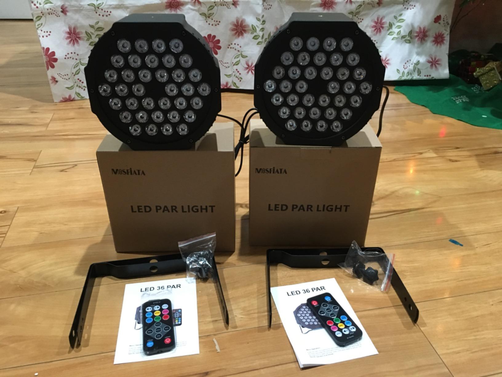 MOSFiATA Par Lights 6 Pack, RGB 36LEDs Stage Light Sound Activated DMX Control, 7 Lighting Modes with Remote Control for Festival DJ Party Club KTV Disco customer photo 2