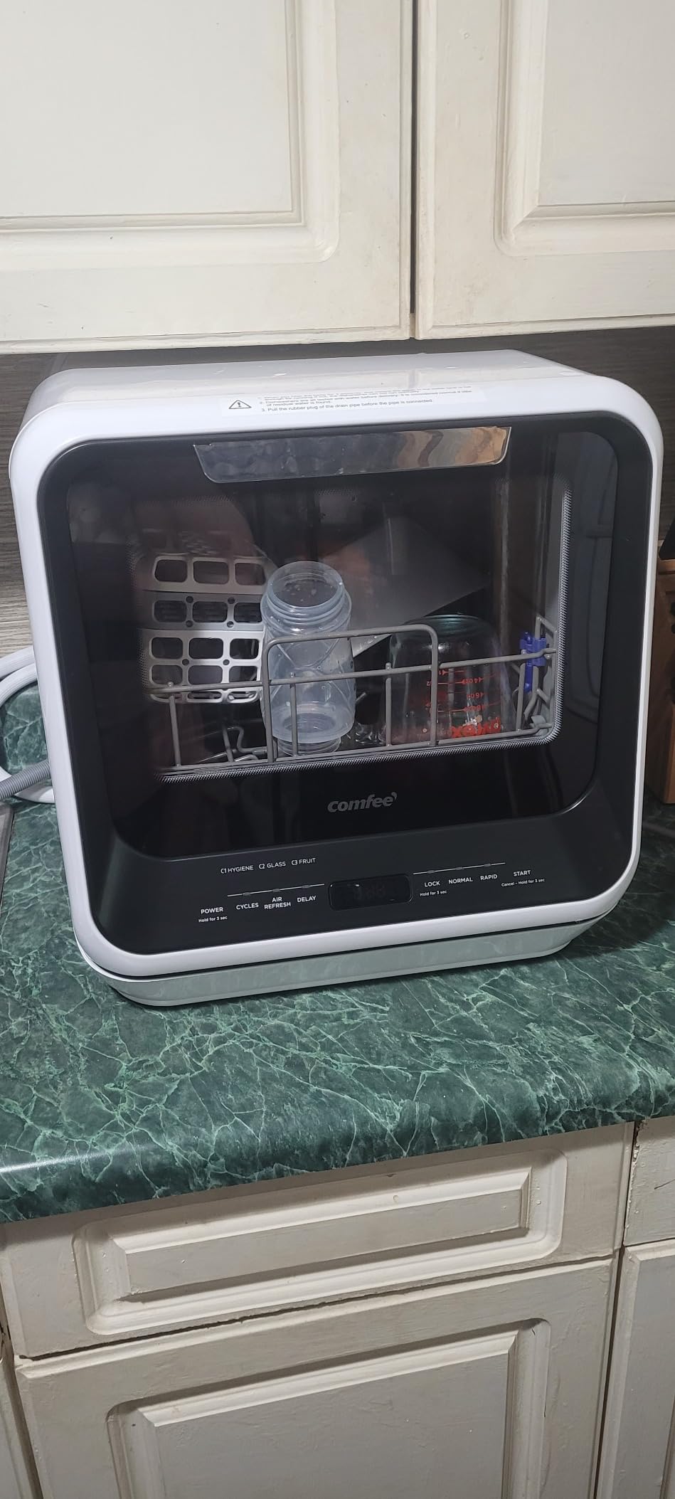 COMFEE' Portable Dishwasher Countertop with 5L Built-in Water Tank, No Hookup Needed, 6 Programs, 360° Dual Spray, 192°F High-Temp & Air-Dry Function customer photo 1