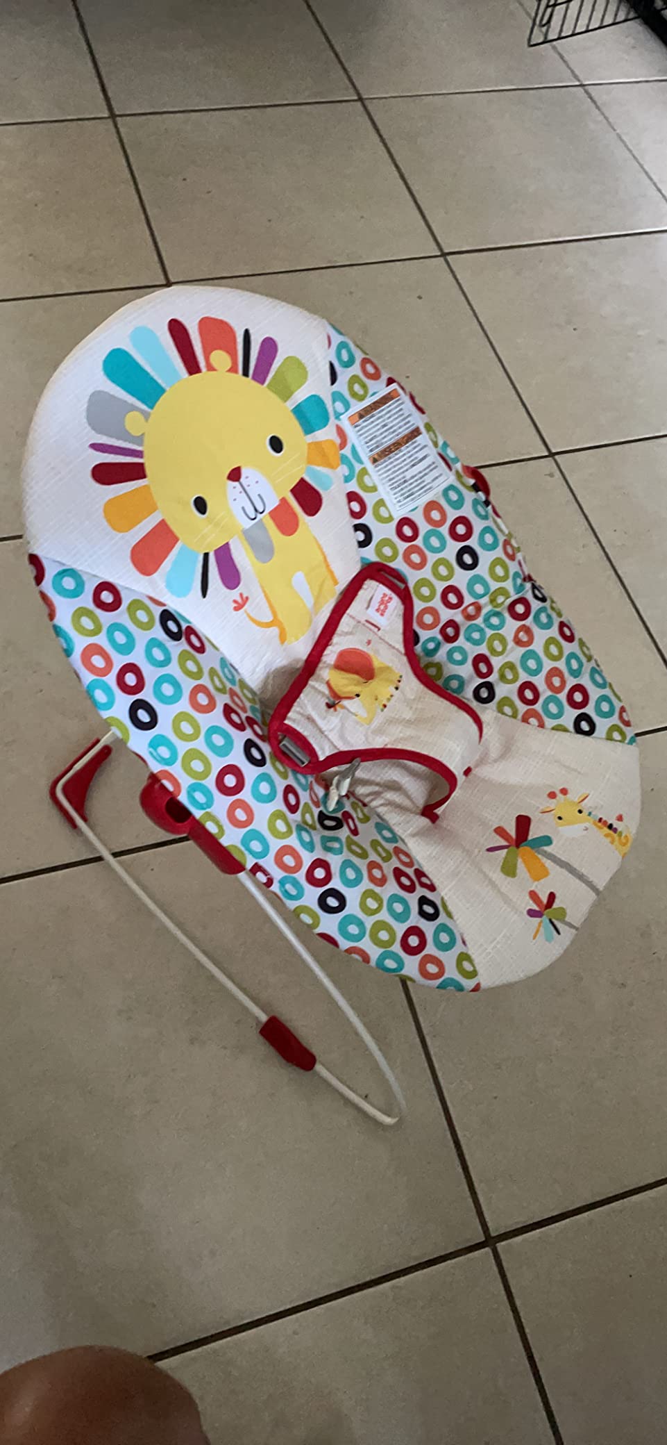 Bright Starts Pink Paradise Portable Baby Bouncer with Vibrating Infant Seat and Toy Bar, Max Weight 20 lbs., Age 0-6 Months customer photo 2