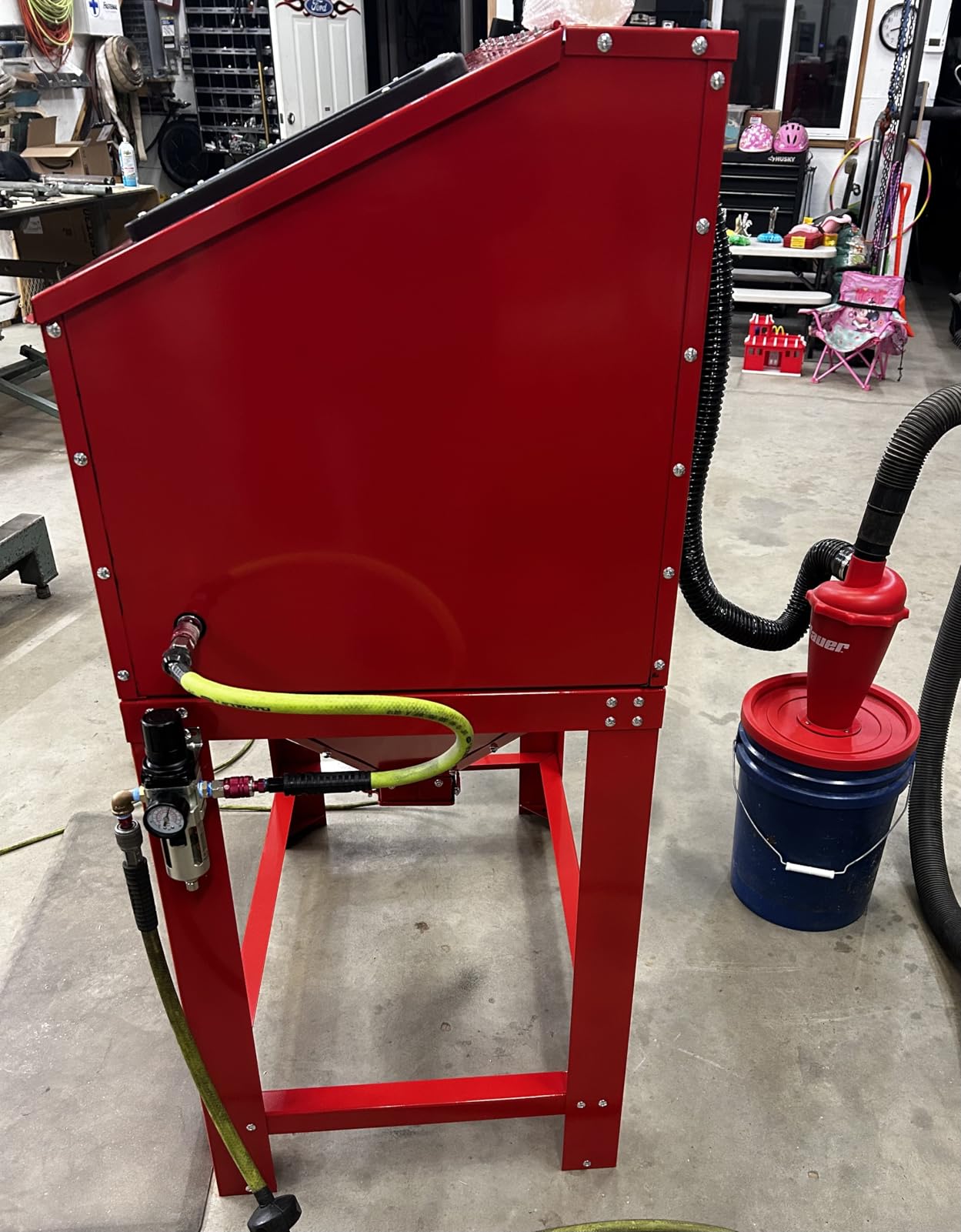 40 Gallon Bench Top Air Sandblasting Cabinet | Heavy Duty Steel, Includes Gun and 4 Nozzles, 60-125PSI/6-25CFM, For Rust Removal, Stain, Paint customer photo 1
