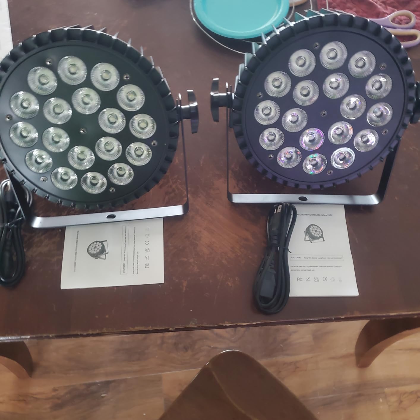 18LED Stage Lights RGBWA+UV 6in1 Par Can Lighting with DMX Control Sound Activated Uplights for Events Church DJ Show Wedding Stage Performances Party (1 Pack) customer photo 1