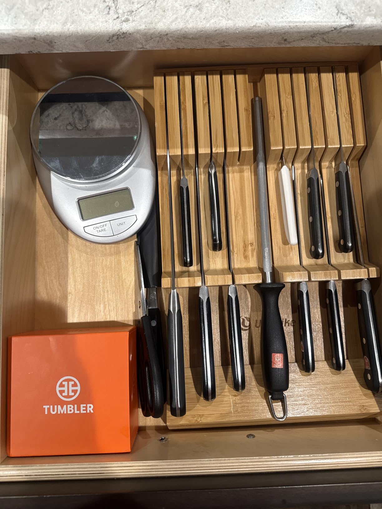 The Original Tumbler Rolling Knife Sharpener (Wood) | Rolling Knife Sharpener Tool for Kitchen Knives, Kit Offers 15 & 20 Degree Sharpening (Wood) customer photo 1