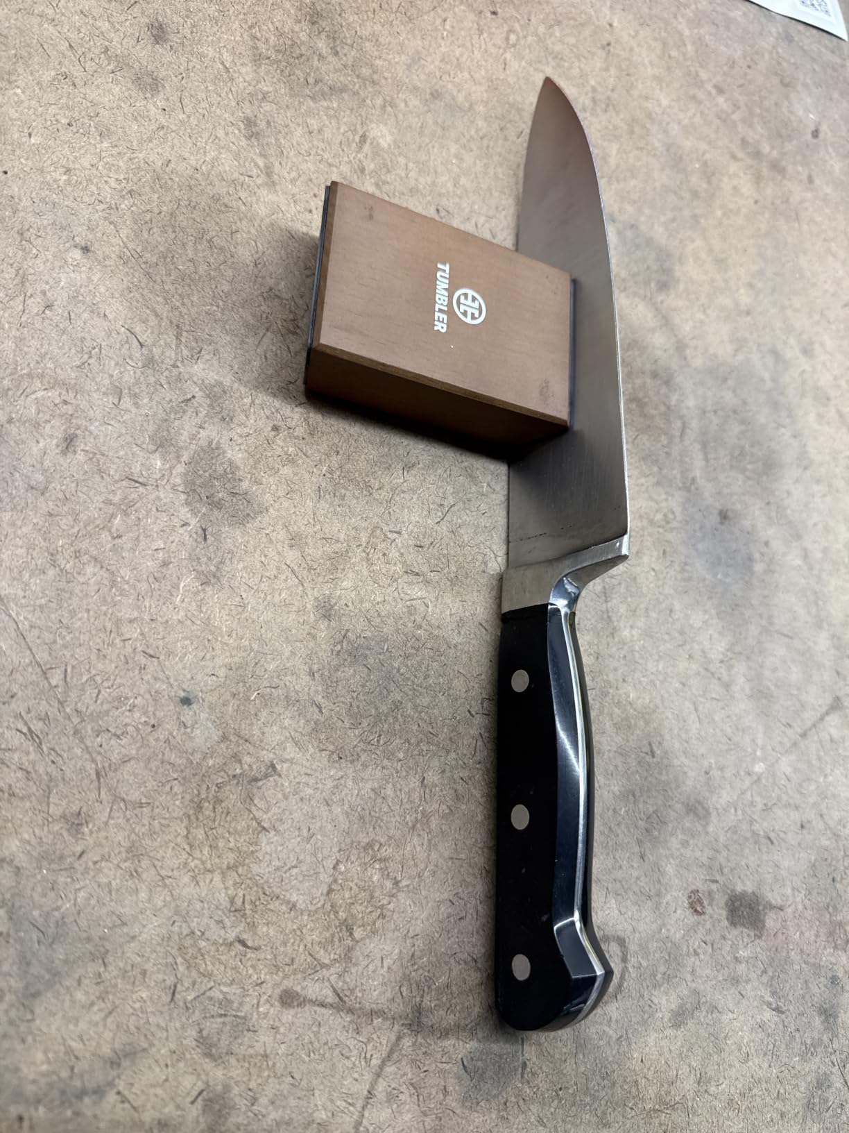 The Original Tumbler Rolling Knife Sharpener (Wood) | Rolling Knife Sharpener Tool for Kitchen Knives, Kit Offers 15 & 20 Degree Sharpening (Wood) customer photo 2