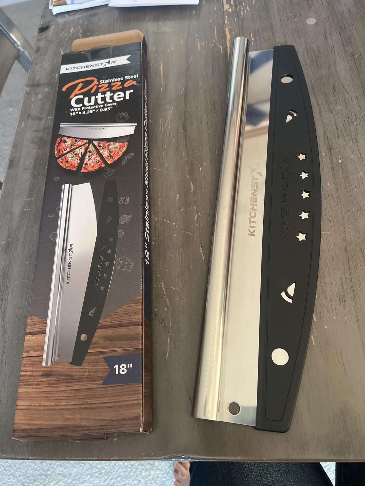 KitchenStar Pizza Stone Set for Oven and Grill - 16 Inch Cordierite Baking Stone, 1800°F Resistant, 6-Piece Kit with Acacia Wood Pizza Peel, Cutter Rocker, Steel Rack & Cleaning Brush customer photo 2
