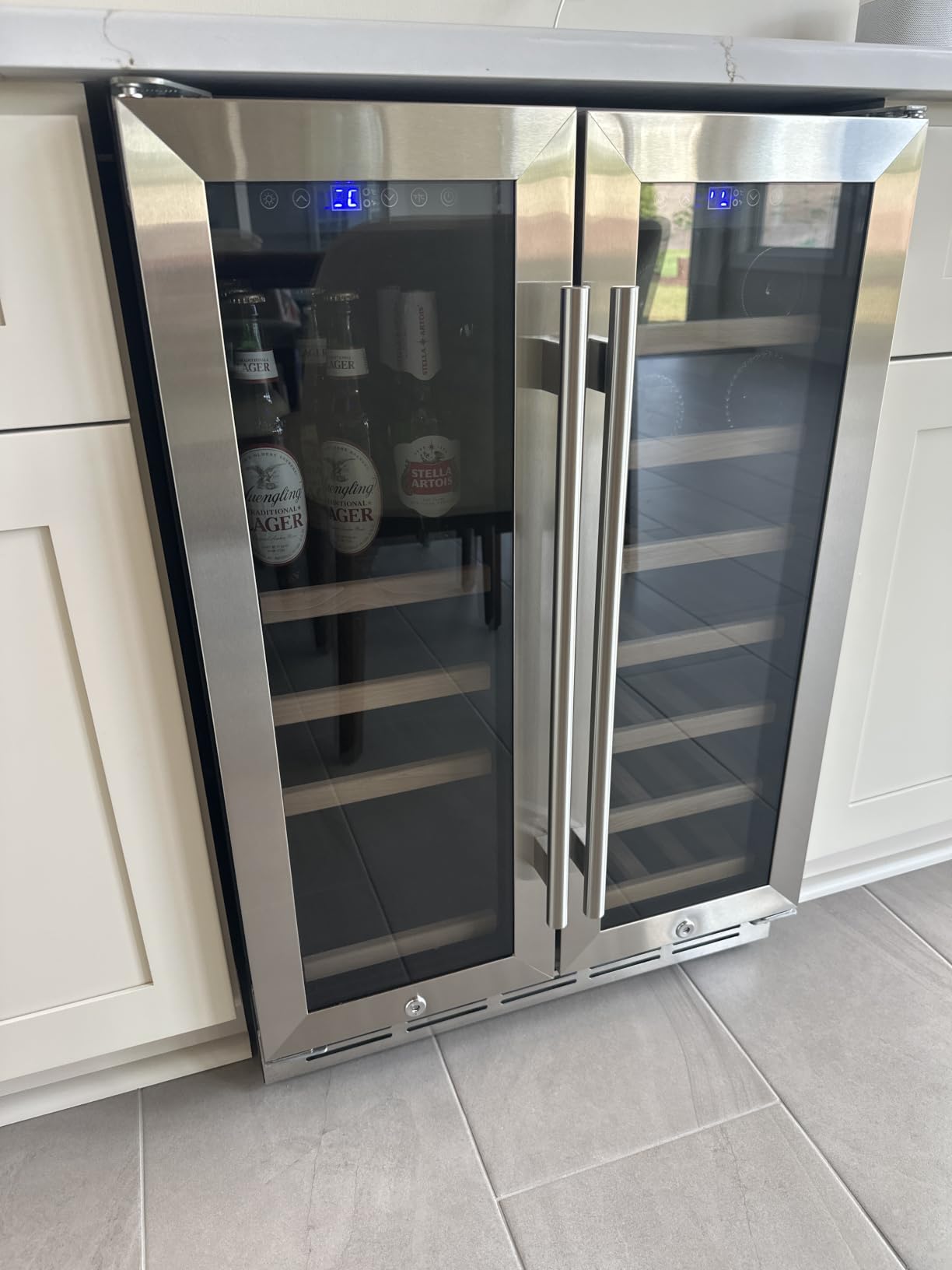 200 Bottle Dual Zone Wine Fridge - 24 Inch Large Wine Cooler Refrigerator, Freestanding and Built-in Design, Upgraded Compressor Cooling, Intelligent Temperature Memory customer photo 2