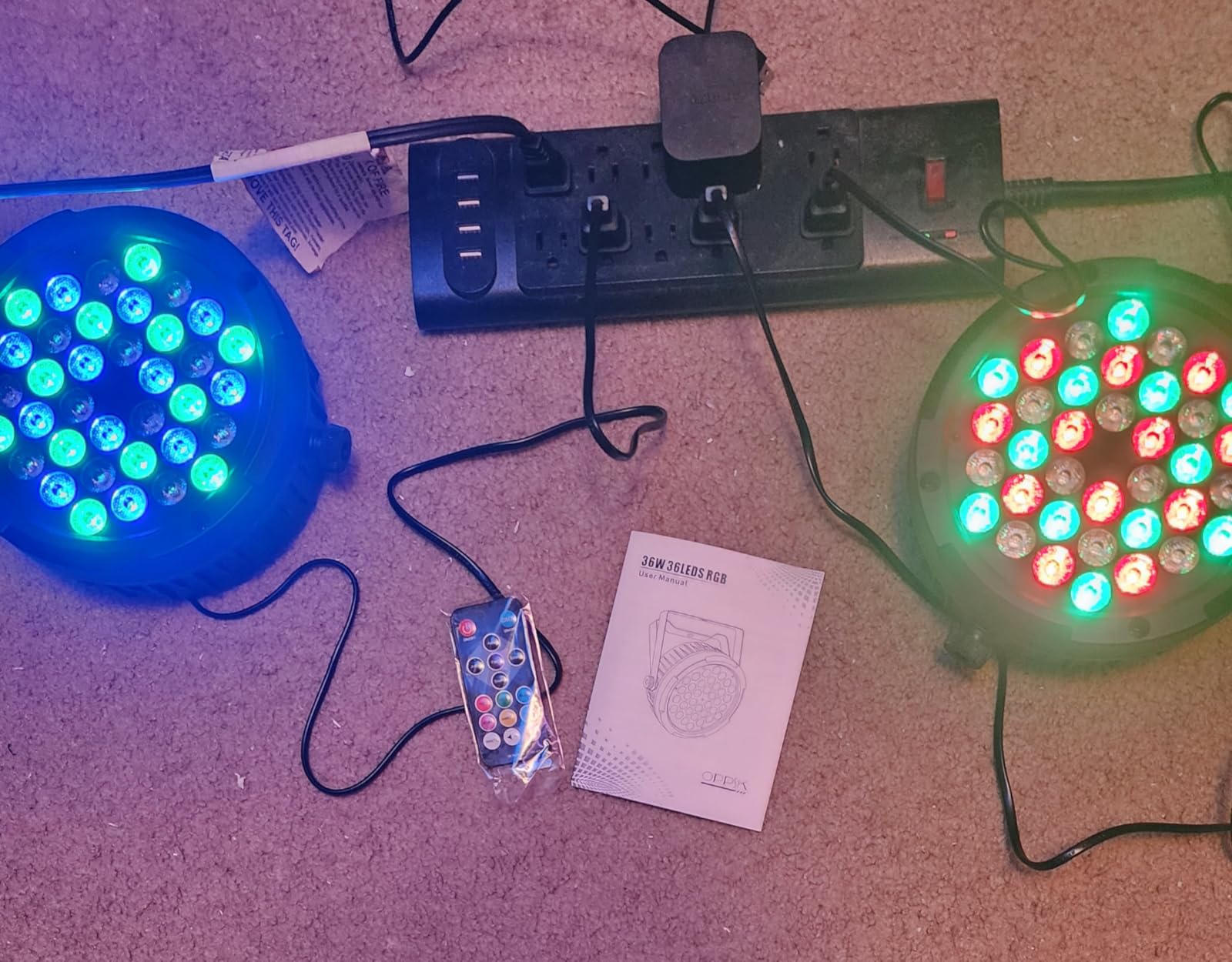 36LEDs RGB Stage Par Lights - OPPSK 36W Sound Activated Multi Modes - Remote DMX Control - Corded Electric - Uplights for Events DJ Music Dance Party Wedding Church Bar Club Stage Lighting (4Pack) customer photo 2