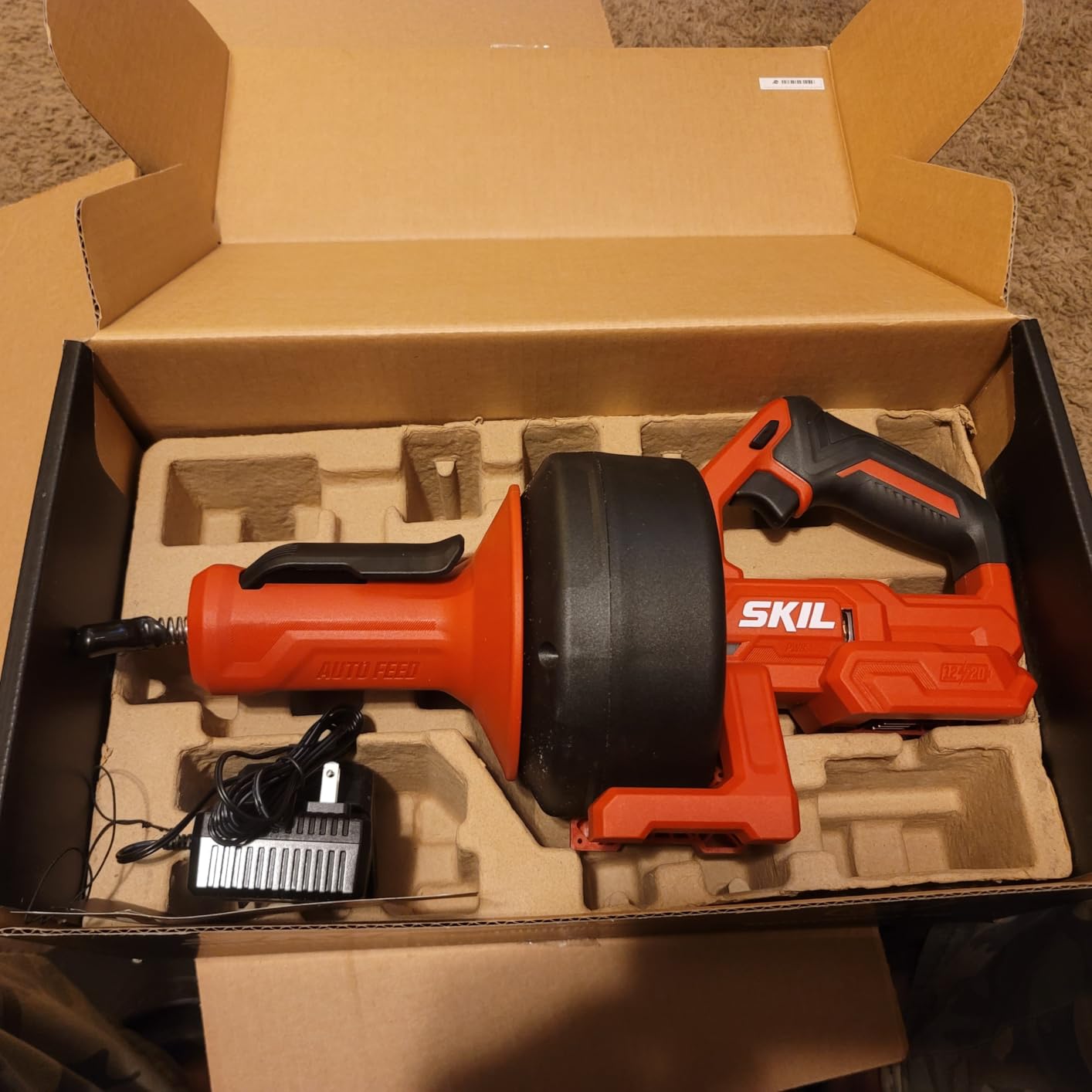 SKIL PWR CORE 12/20V Cordless Power Snake Drain Cleaner Kit, Includes 20V 2.0Ah Lithium Battery & 20V Charger - AU0225D-12 customer photo 1