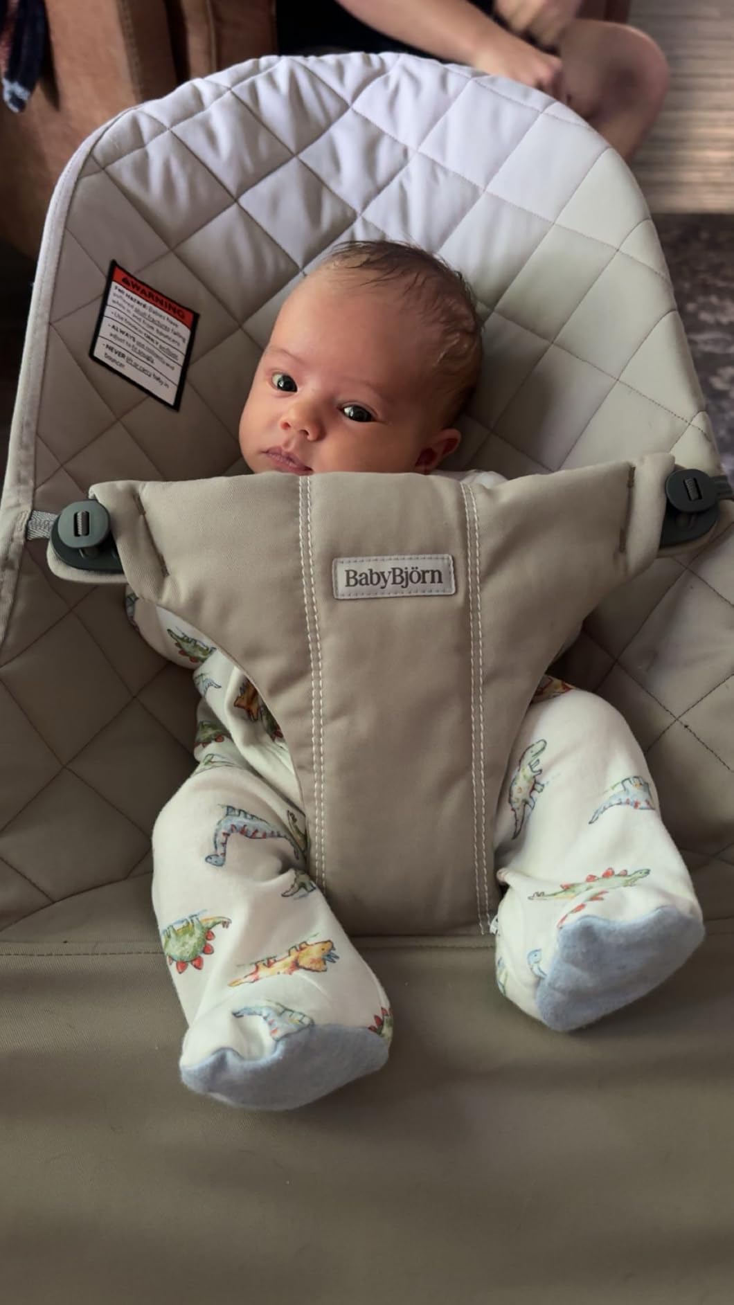 BabyBjorn Bouncer Bliss, Sand Gray, Woven, Classic Quilt | 2-in-1 Adjustable Baby Bouncer Seat and Toddler Chair, Newborn to Toddler (8-29 lbs), 4 Positions, Lightweight & Portable customer photo 2