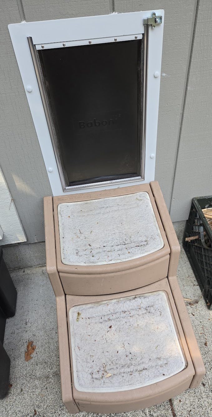 Baboni Pet Door for Wall, 3-Flap, Steel Frame and Telescoping Tunnel, Aluminum Lock, Double Flap Dog Door and Cat Door, Strong and Durable (Pets Up to 100 Lb) - Large customer photo 2
