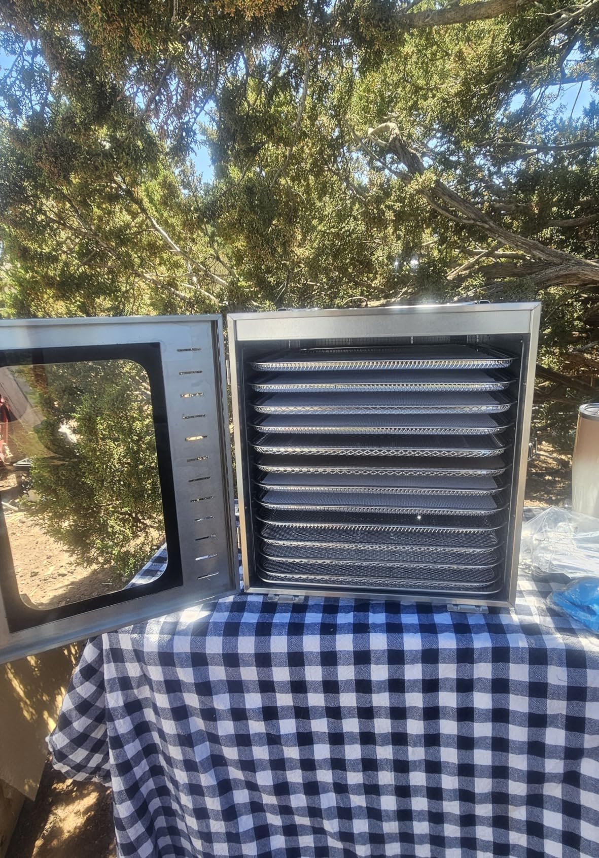 Commercial Large 12 Trays Food Dehydrator, Usable Area up to 22.67ft², 1200W Full Stainless Steel Dryer Machine, up to 190℉ Temperature, for Meat, Fruit, Veggies, Beef, Herbs, Pet Foods customer photo 1