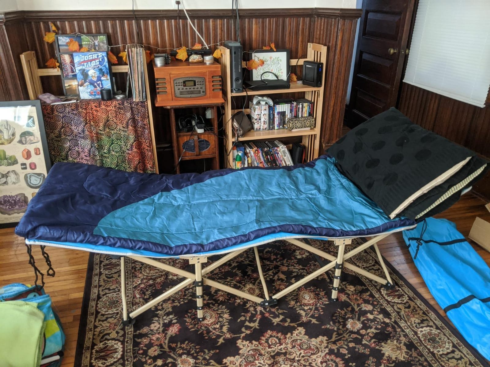 ARAER Camping Cot with Mattress 450LBS Portable Folding Outdoor Bed with Carry Bag for Adults Kids, Heavy Duty Cot for Traveling Gear Supplier, Office Nap, Beach Vocation and Home Lounging (Navy blue) customer photo 2
