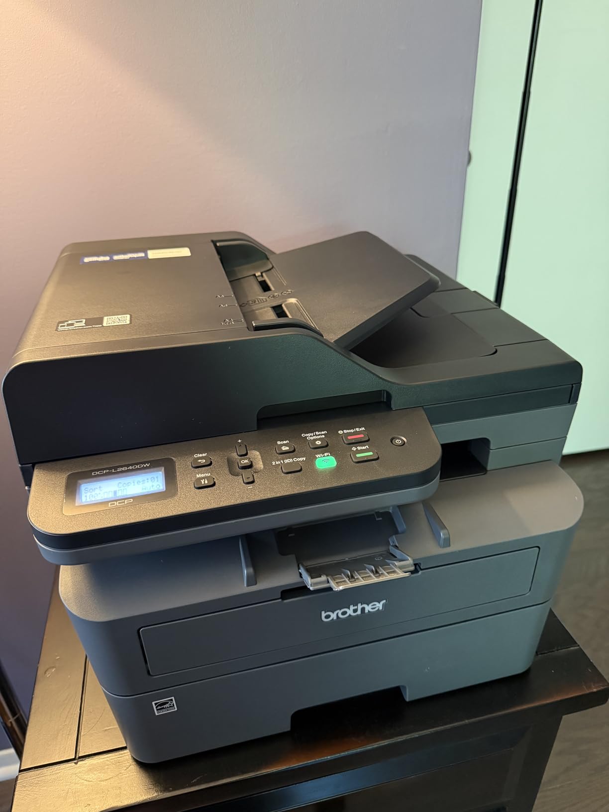 Brother DCP-L2640DW Wireless Compact Monochrome Multi-Function Laser Printer with Copy and Scan, Duplex, Mobile, Black & White | Includes Refresh Subscription Trial, Works with Alexa customer photo 2