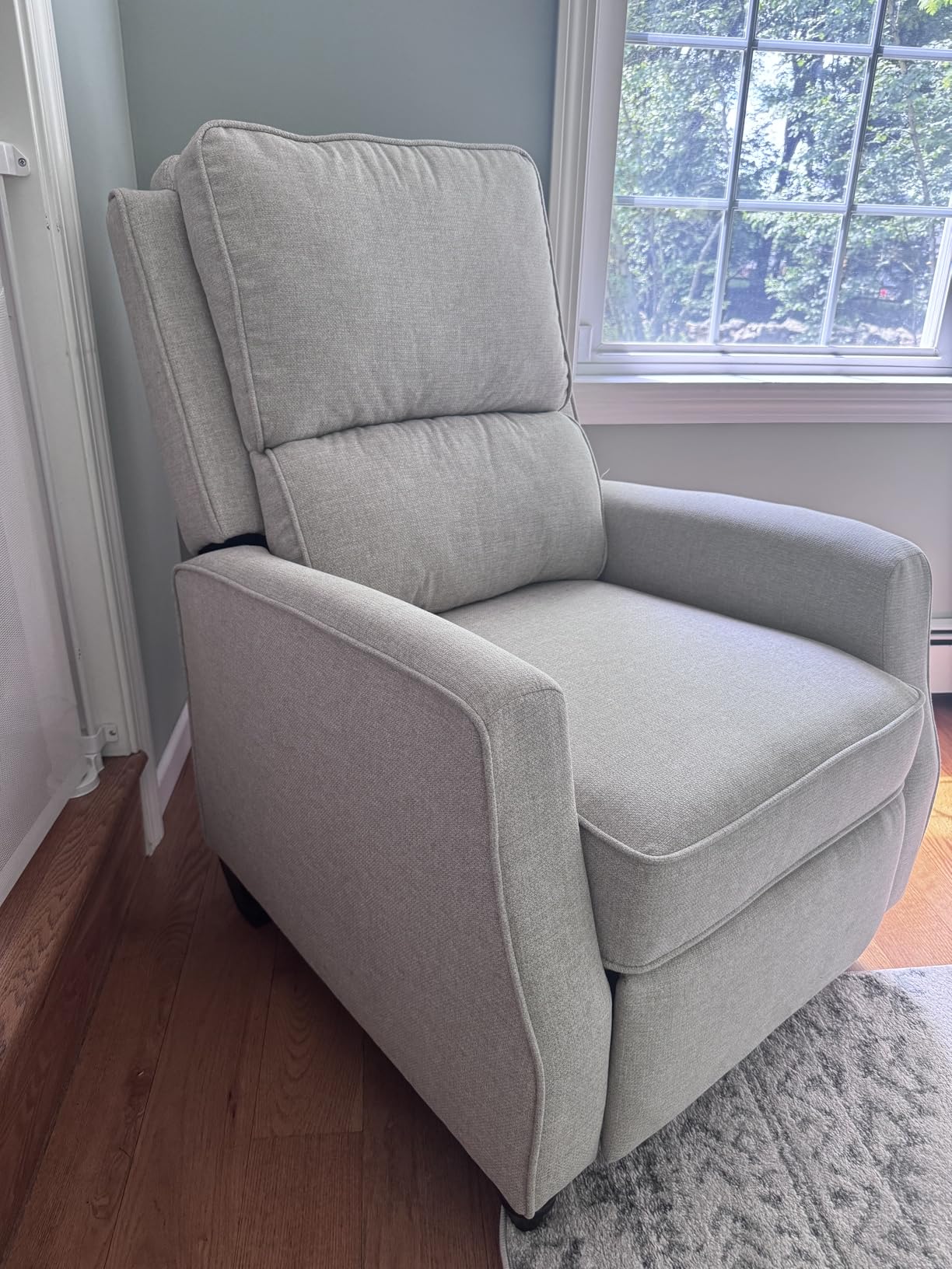 Lexicon Textured Fabric Push Back Manual Recliner Chair, 29.5