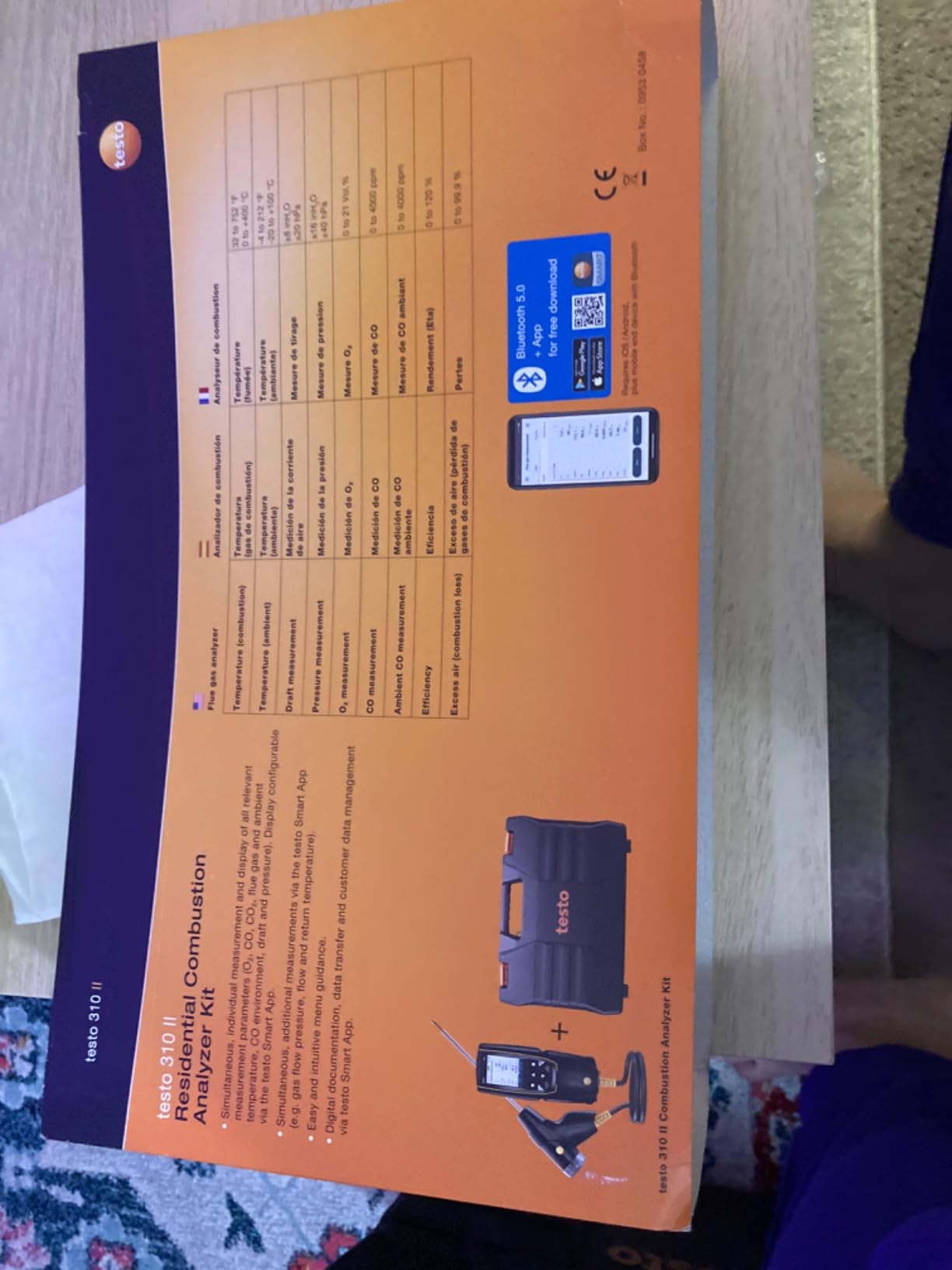 testo 310 II Combustion Analyzer HVAC - Combustion Leak Tester for Temperature, Flue Gas & Pressure - Natural Gas Leak Detector with Smart App and Probe customer photo 1