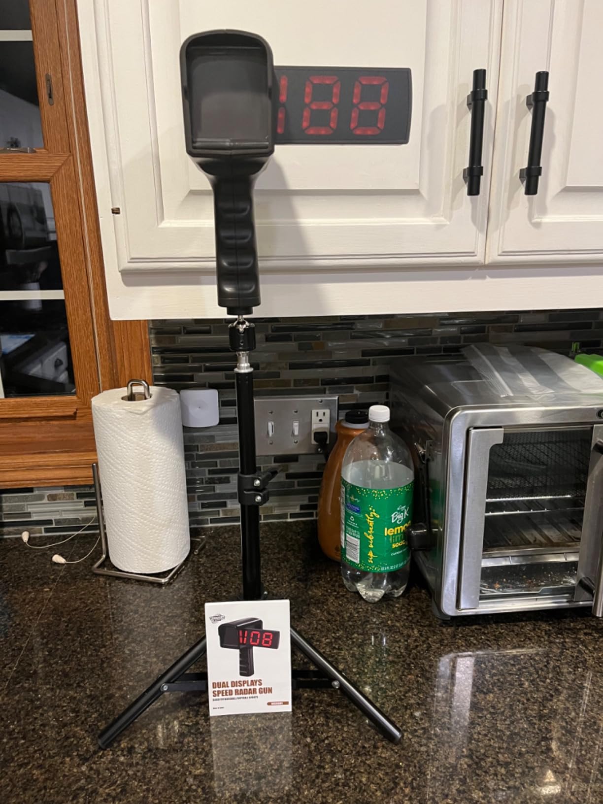 Baseball Radar Gun with Tripod, Speed Radar Gun for Baseballs | LED+LCD Larger Display, Handheld or Hand Free Speed Sensors, Baseball Softball Speed Training Equipment for Baseball Players customer photo 1