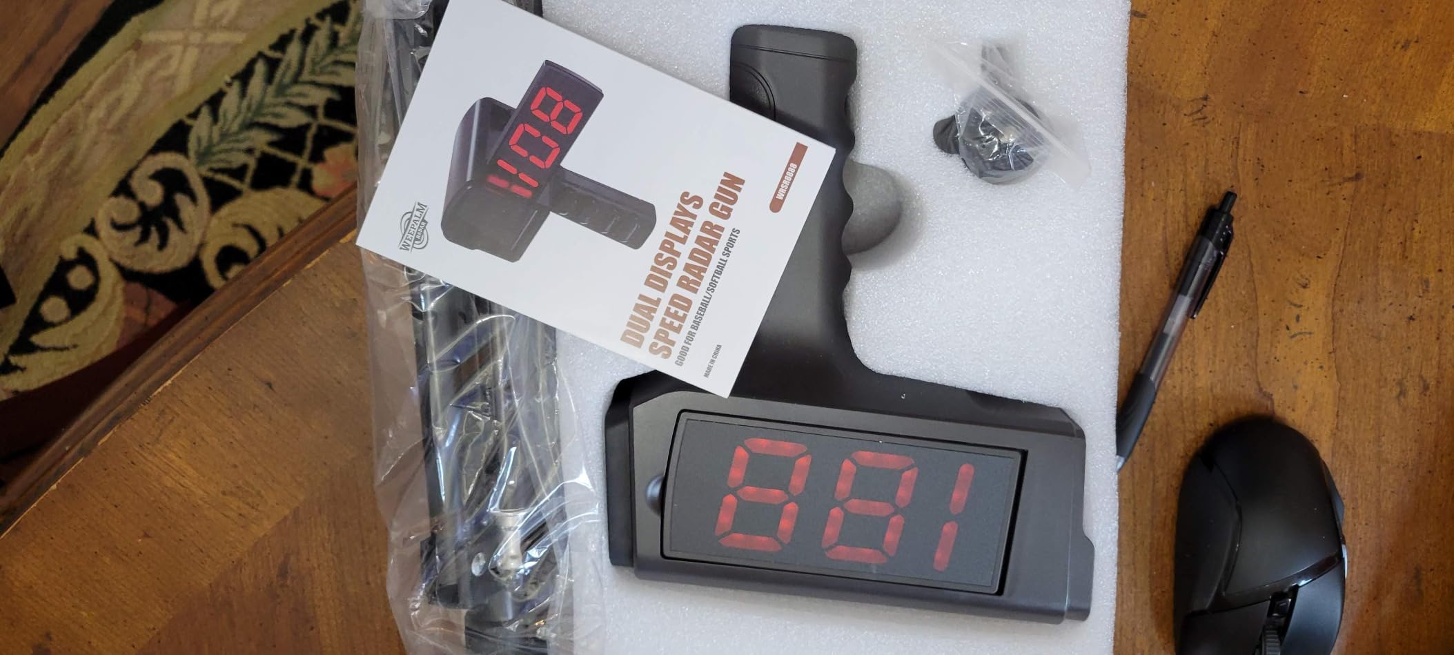 Baseball Radar Gun with Tripod, Speed Radar Gun for Baseballs | LED+LCD Larger Display, Handheld or Hand Free Speed Sensors, Baseball Softball Speed Training Equipment for Baseball Players customer photo 2