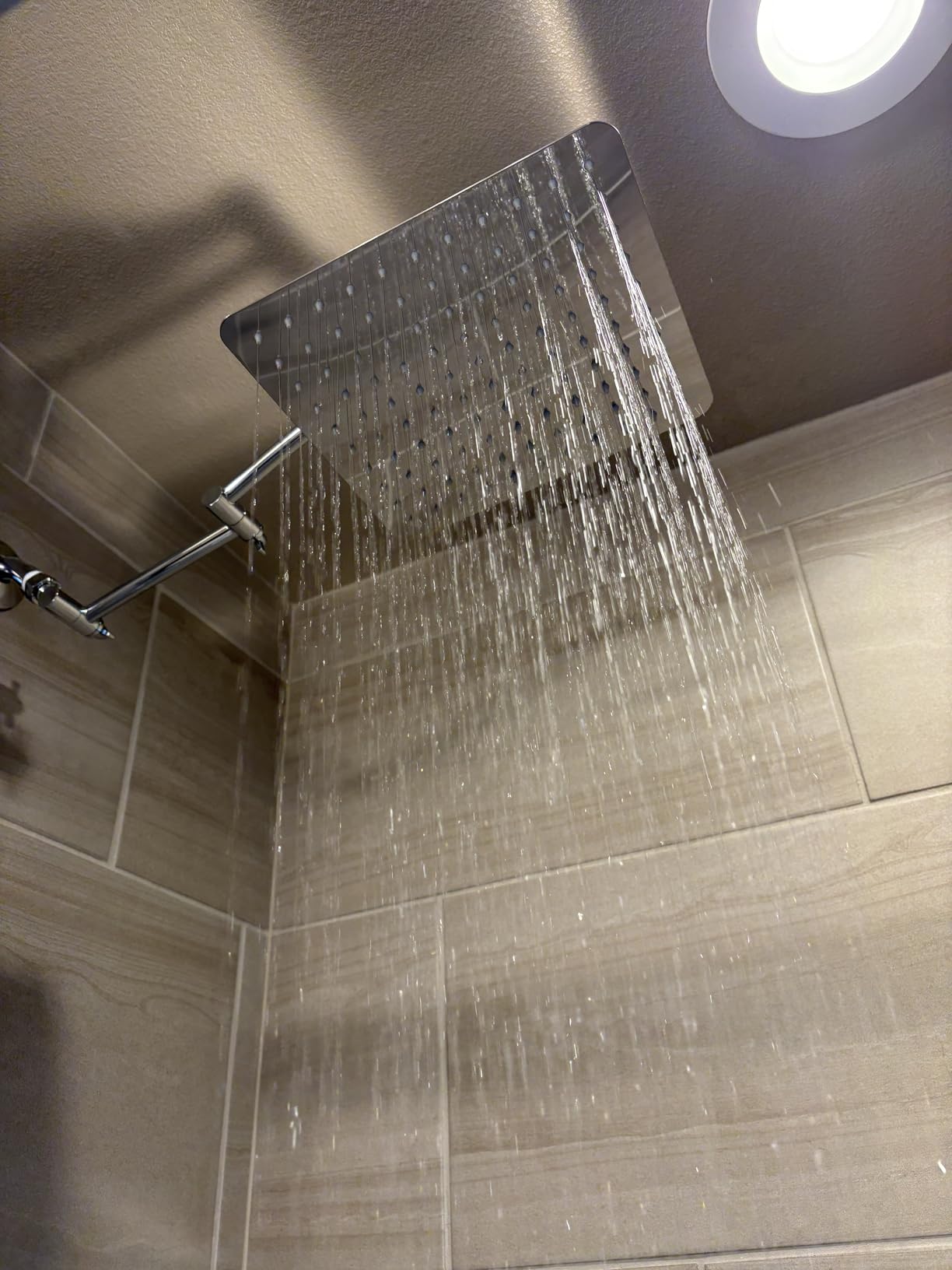 Hibbent All Metal 10'' Rain Shower Head with 16'' Extension Arm, Chrome | High Pressure Rainfall Showerhead with Solid Brass Adjustable Shower Head Extension Arm, Fixed Showerheads customer photo 1