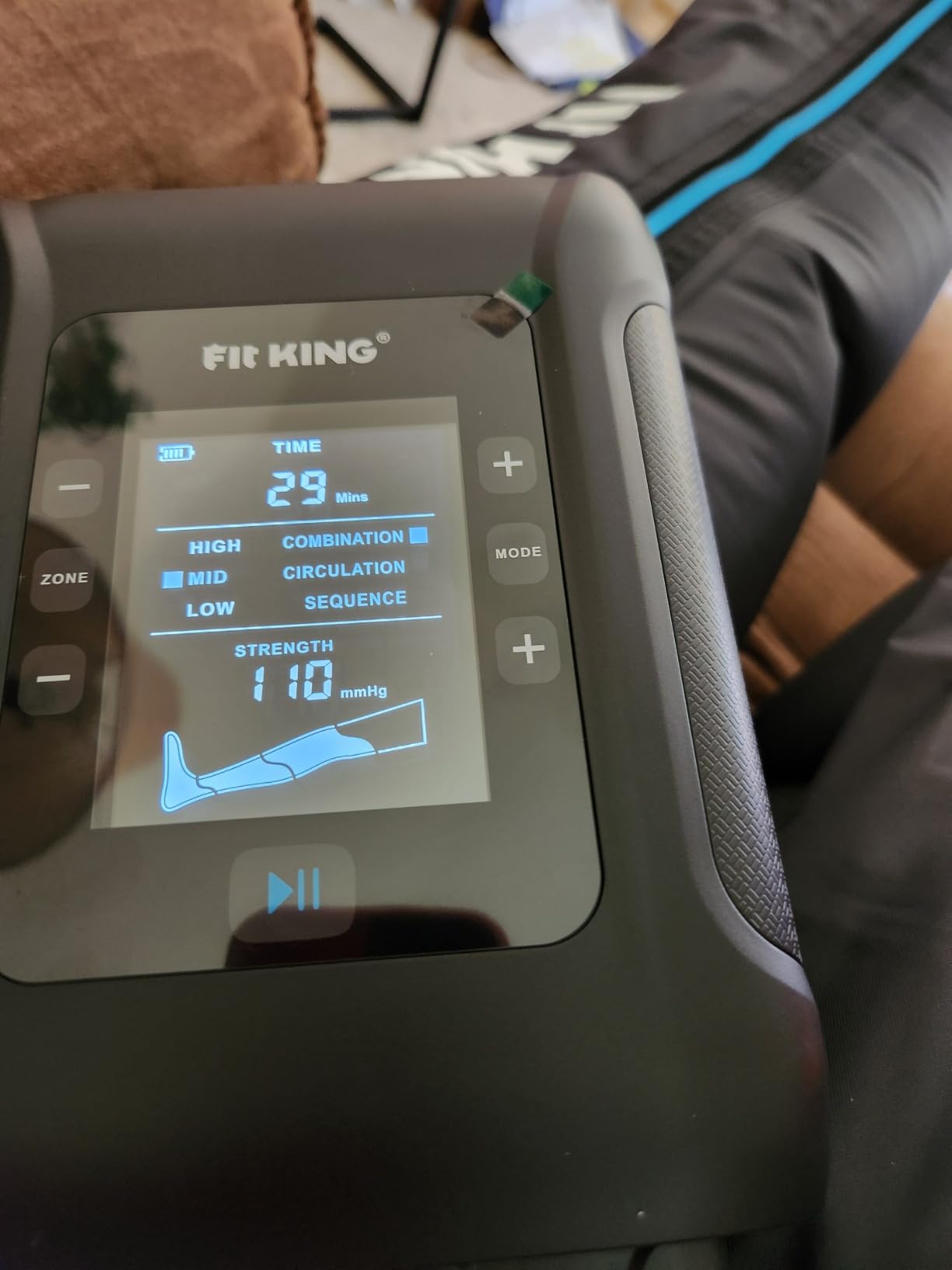 FIT KING Professional Air Compression Leg Recovery System, Cordless Rechargeable Leg Compression Massager Boots for Fast Recovery & Improved Circulation, Compression Boot for Athletes (Medium) customer photo 1