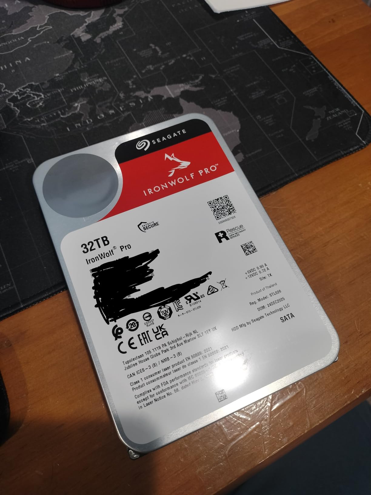 IronWolf Pro 24TB Enterprise NAS Internal HDD Hard Drive - CMR 3.5 Inch SATA 6Gb/s 7200 RPM 512MB Cache for RAID Network Attached Storage, Rescue Services (ST24000NT002) customer photo 2