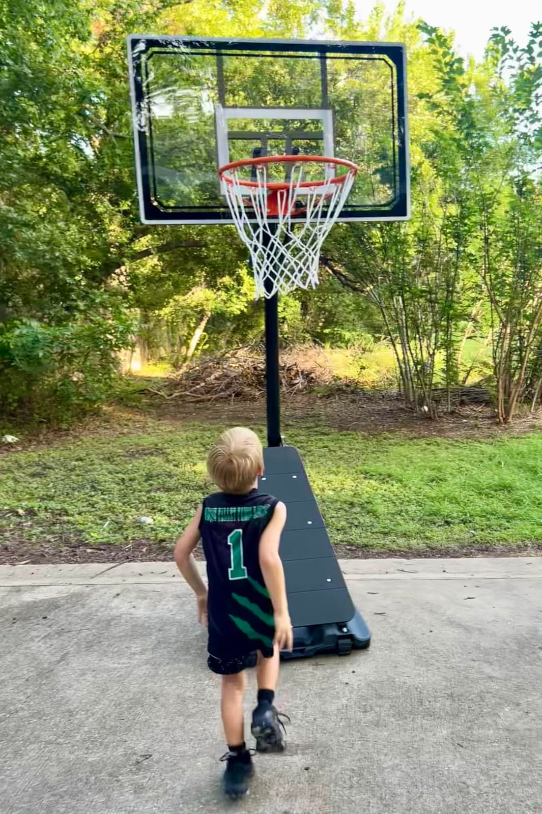 Skytime Basketball Hoop, 44&47IN Portable Basketball Hoop Outdoor | 5.3-10ft Height Stepless Regulation Adjustable Basketball Goal System with Rebound Plate customer photo 2