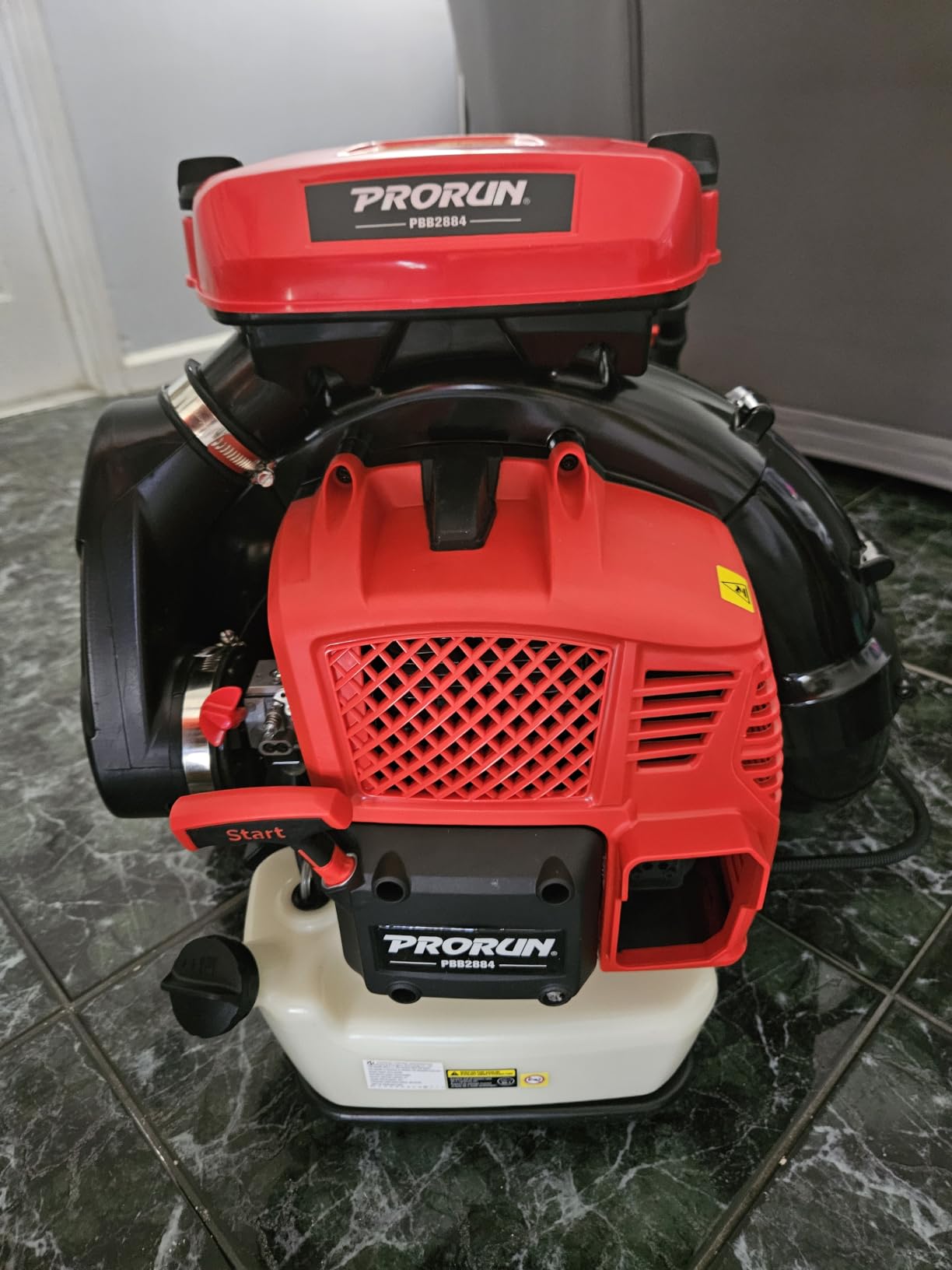 PRORUN 75.6cc 1020 CFM 240 MPH Gas-Powered 2-Cycle Backpack Leaf Blower, PBB2884 customer photo 1