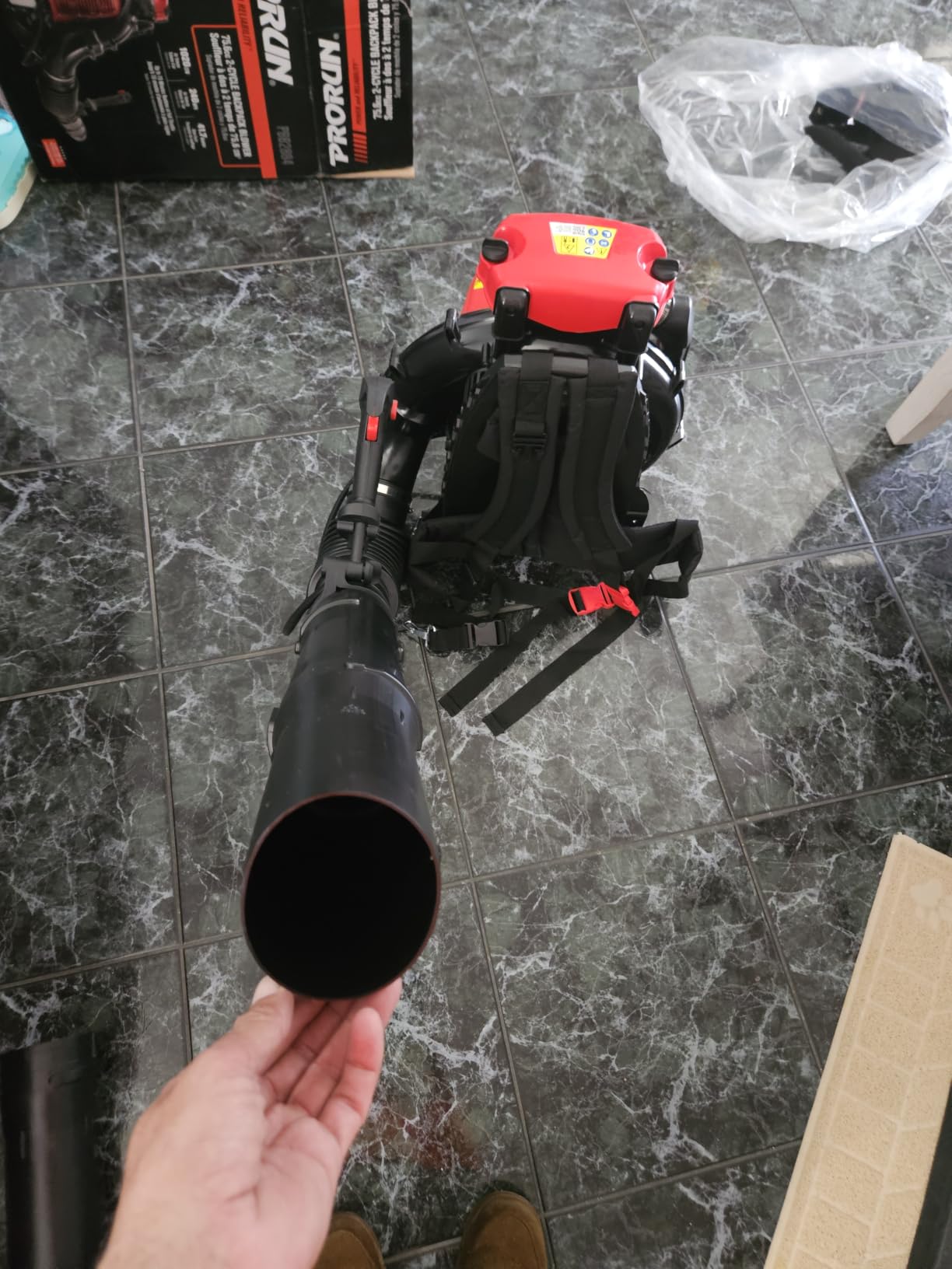 PRORUN 75.6cc 1020 CFM 240 MPH Gas-Powered 2-Cycle Backpack Leaf Blower, PBB2884 customer photo 2